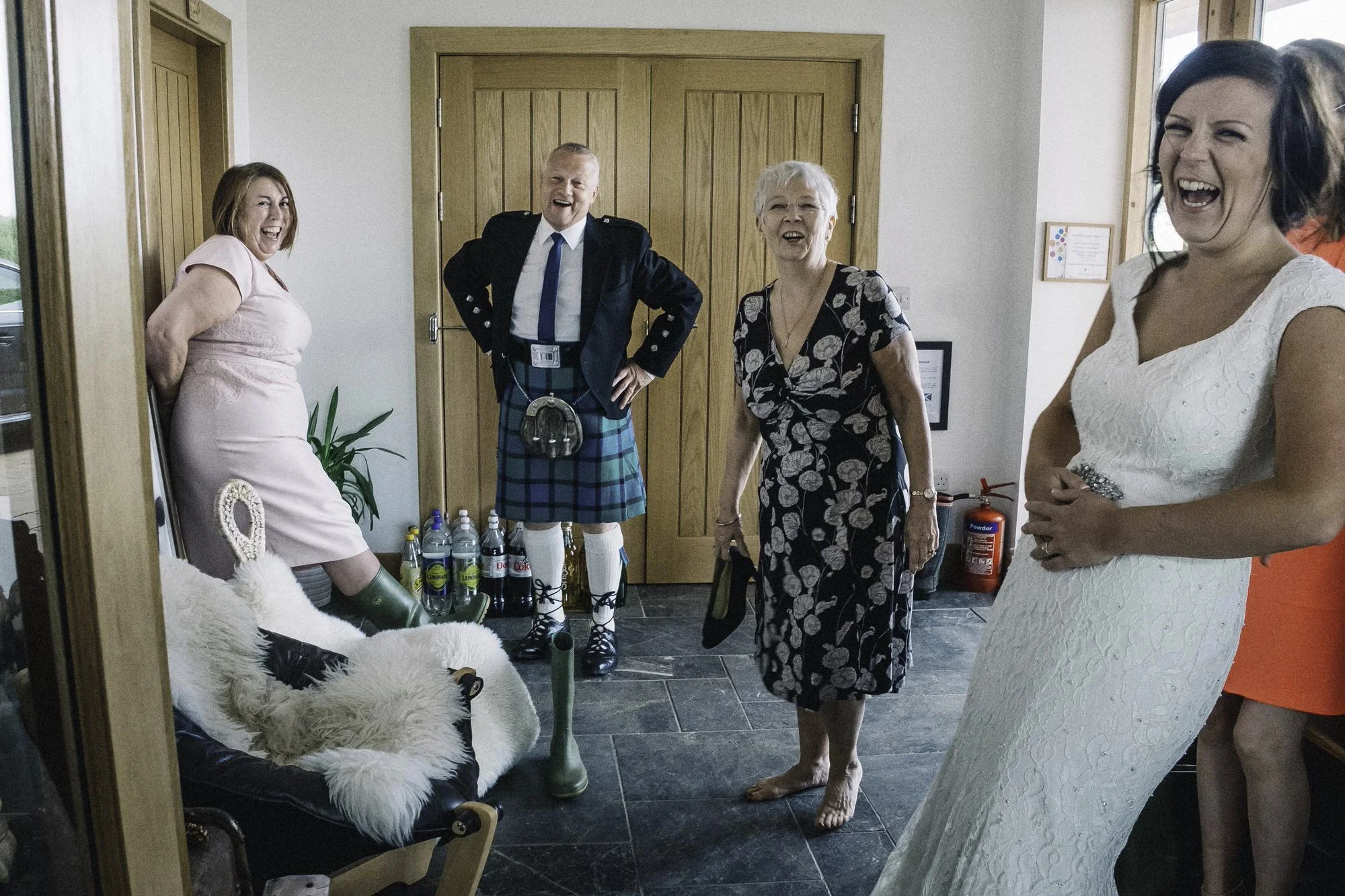 Laughter among bridal party