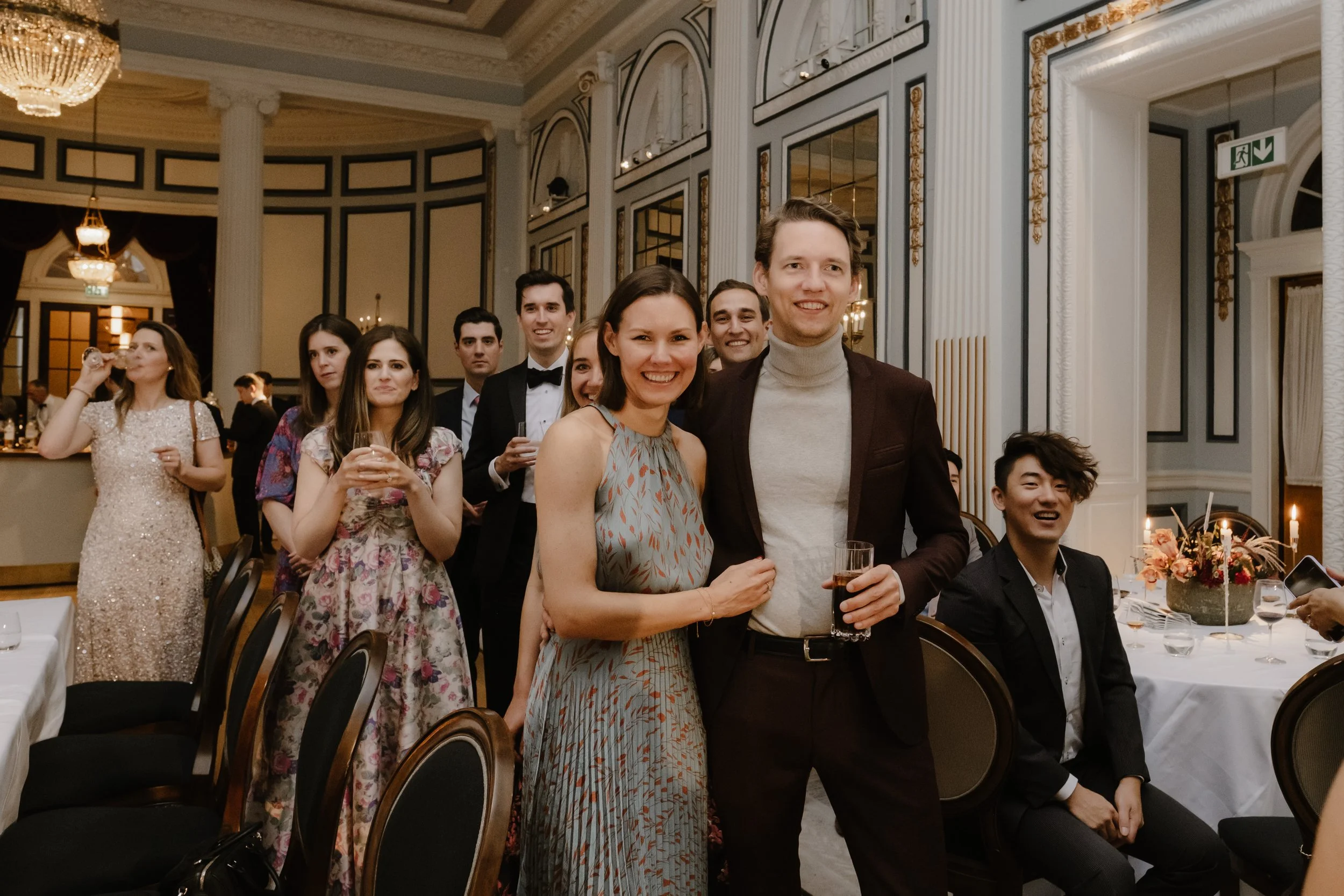 smiling guests in ballroom of Gleneagles