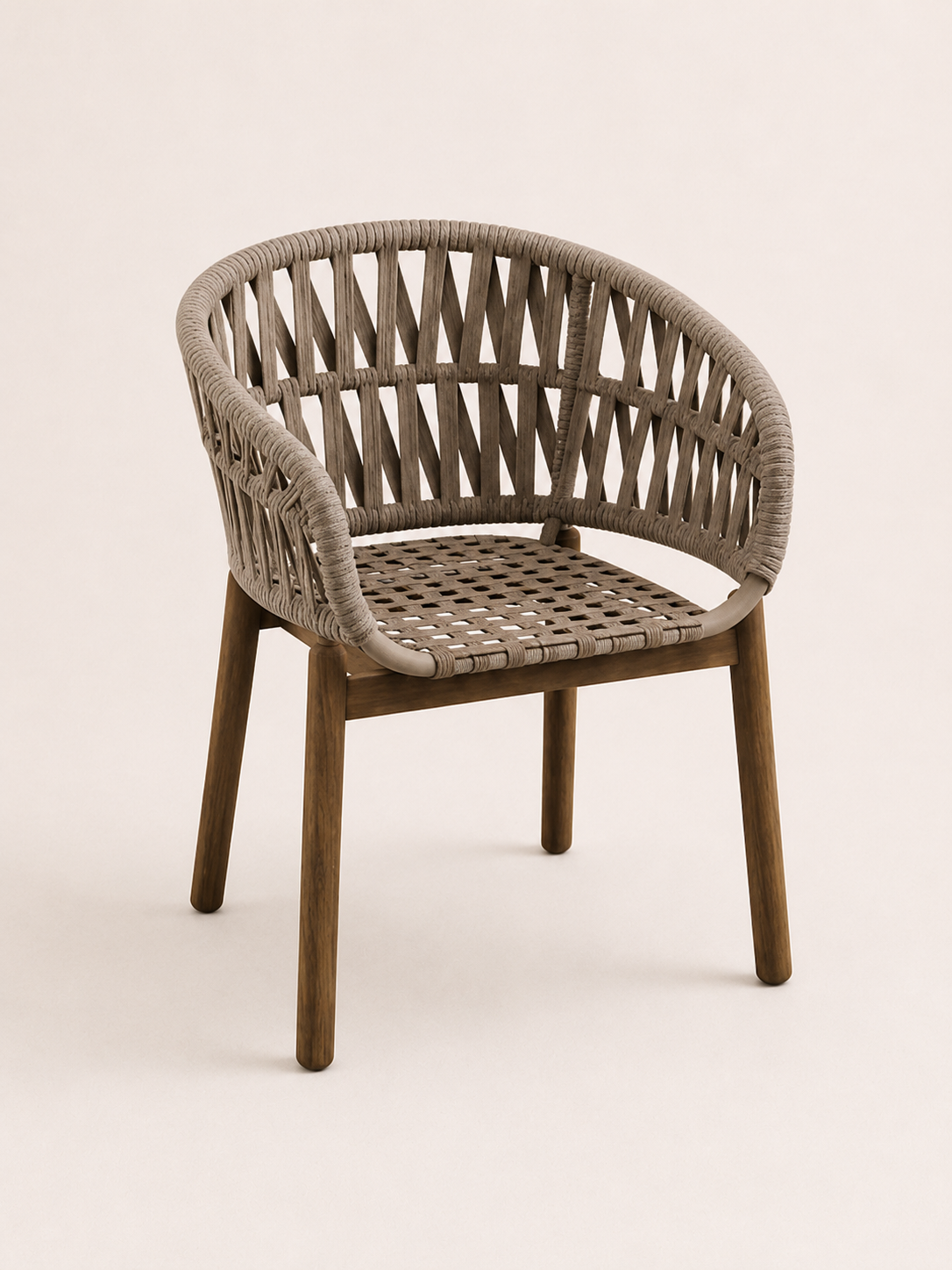 Open-Weave Rattan Accent Chair