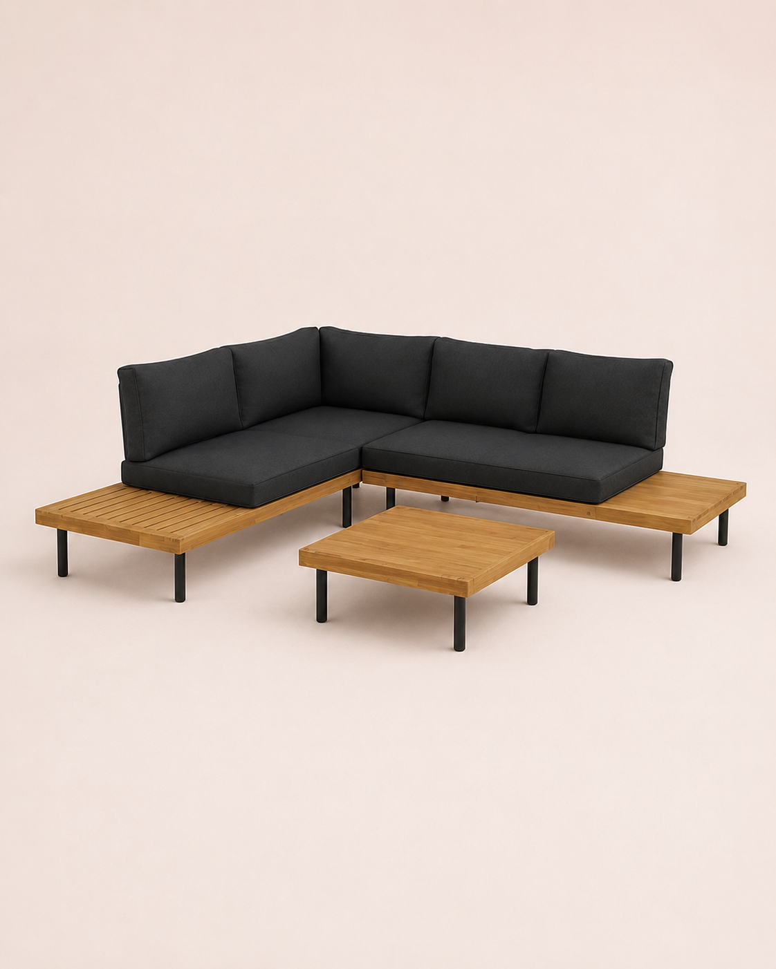 Sleek Outdoor Corner Sectional with Table