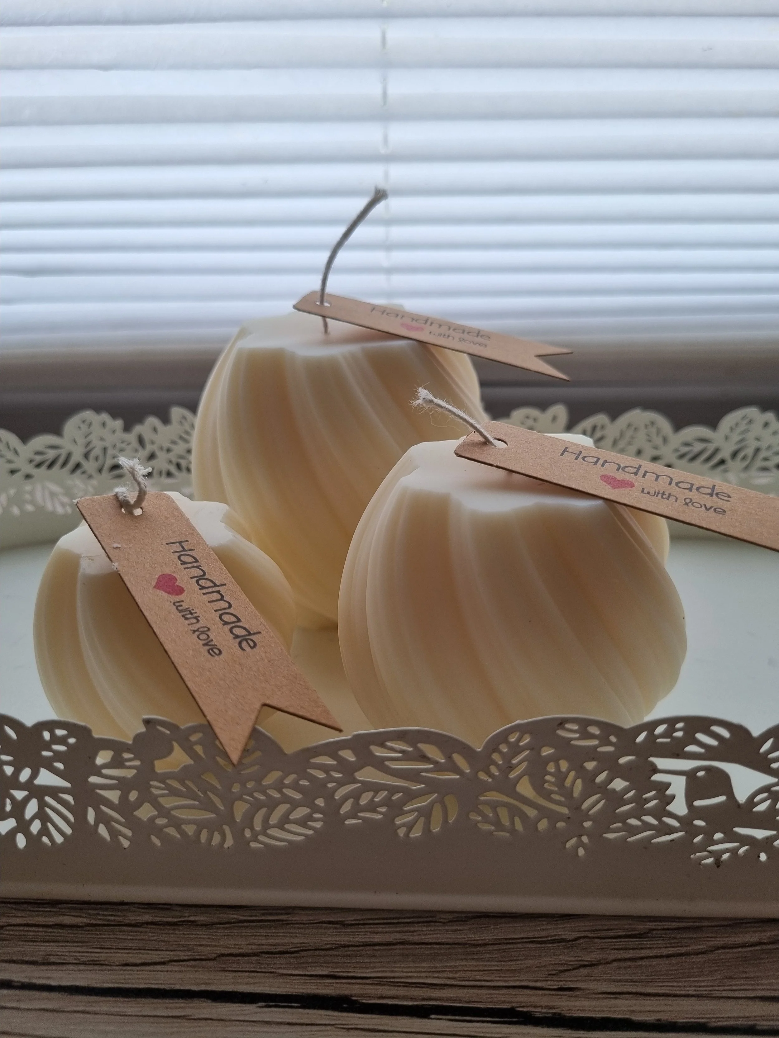Handgefertigtes Kerzenset Swirl aus Bio Sojawachs vegan ohne Paraffin