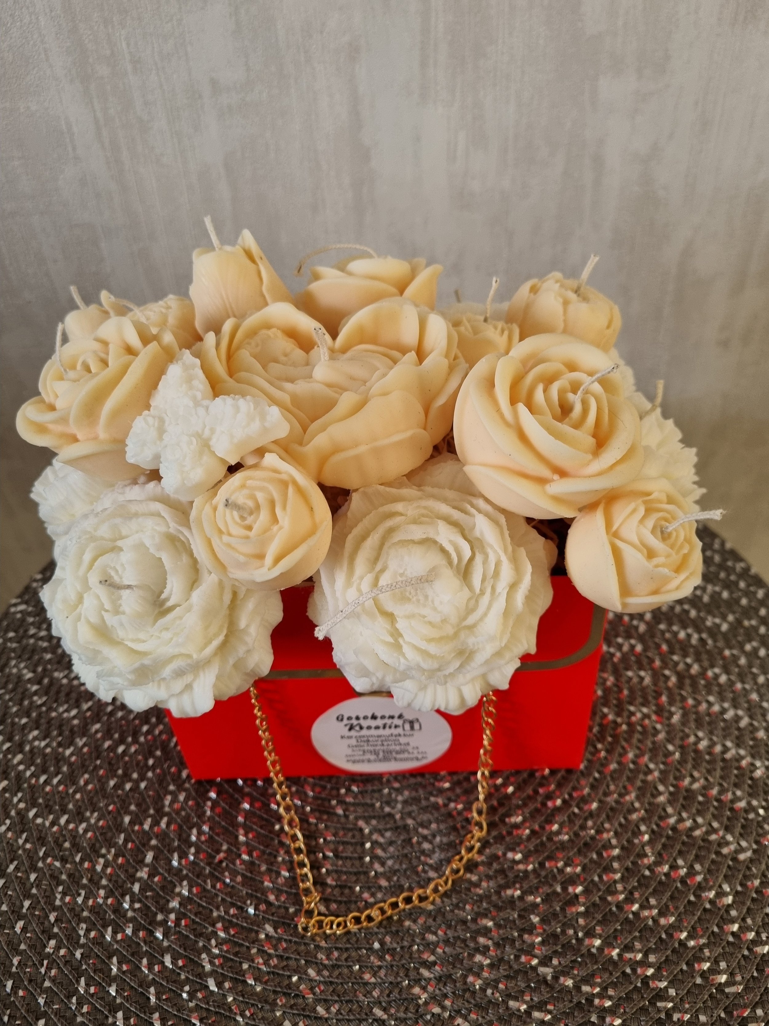 Handgefertigter Kerzen Blumenstrauß Blumenbouquet aus Bio Sojawachs mit oder ohne Duft