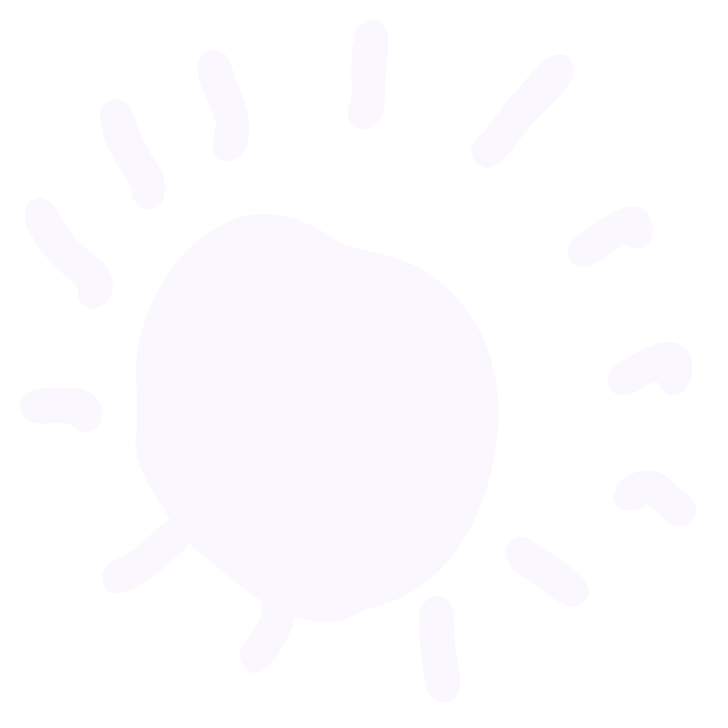 Transparent lavender sun to represent Strong Roots OT, an occupational therapy clinic in south New Jersey & Philadelphia that specializes in maternal health and pediatrics.
