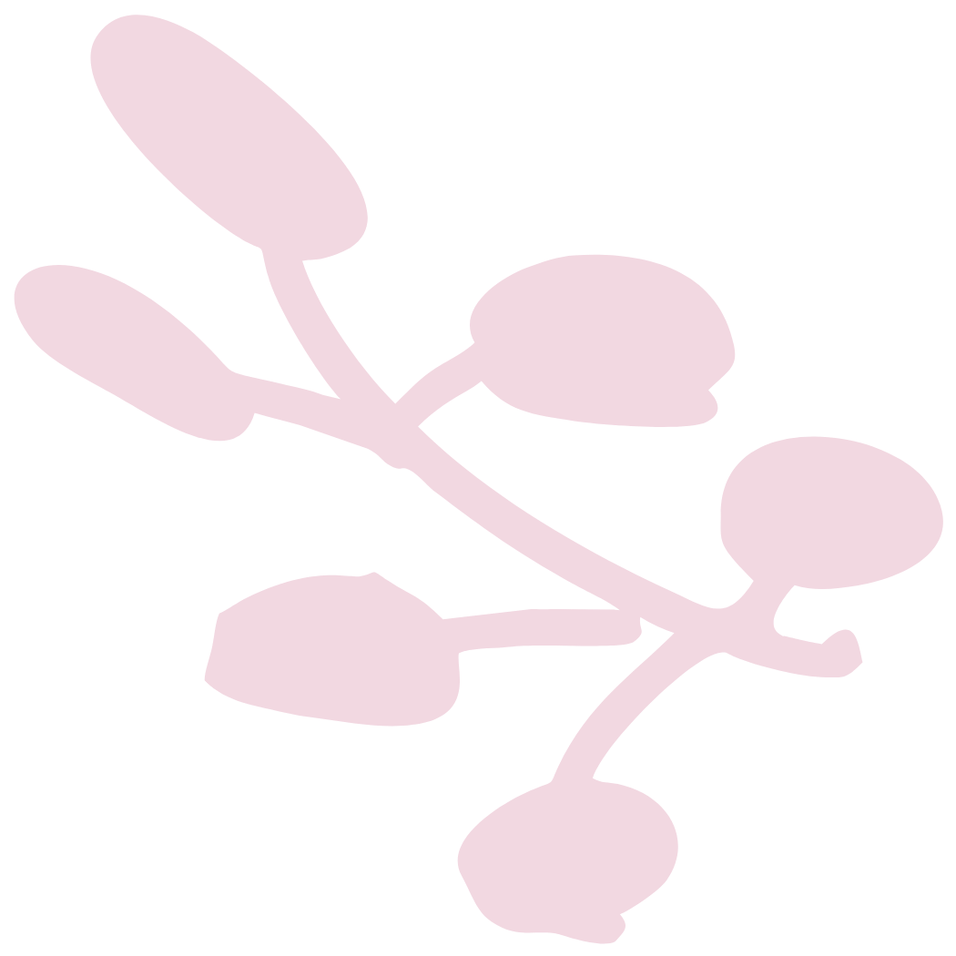 Silhouette of a branch with several rounded leaves in a dark pink color for Strong Roots OT in Philadelphia and South NJ.