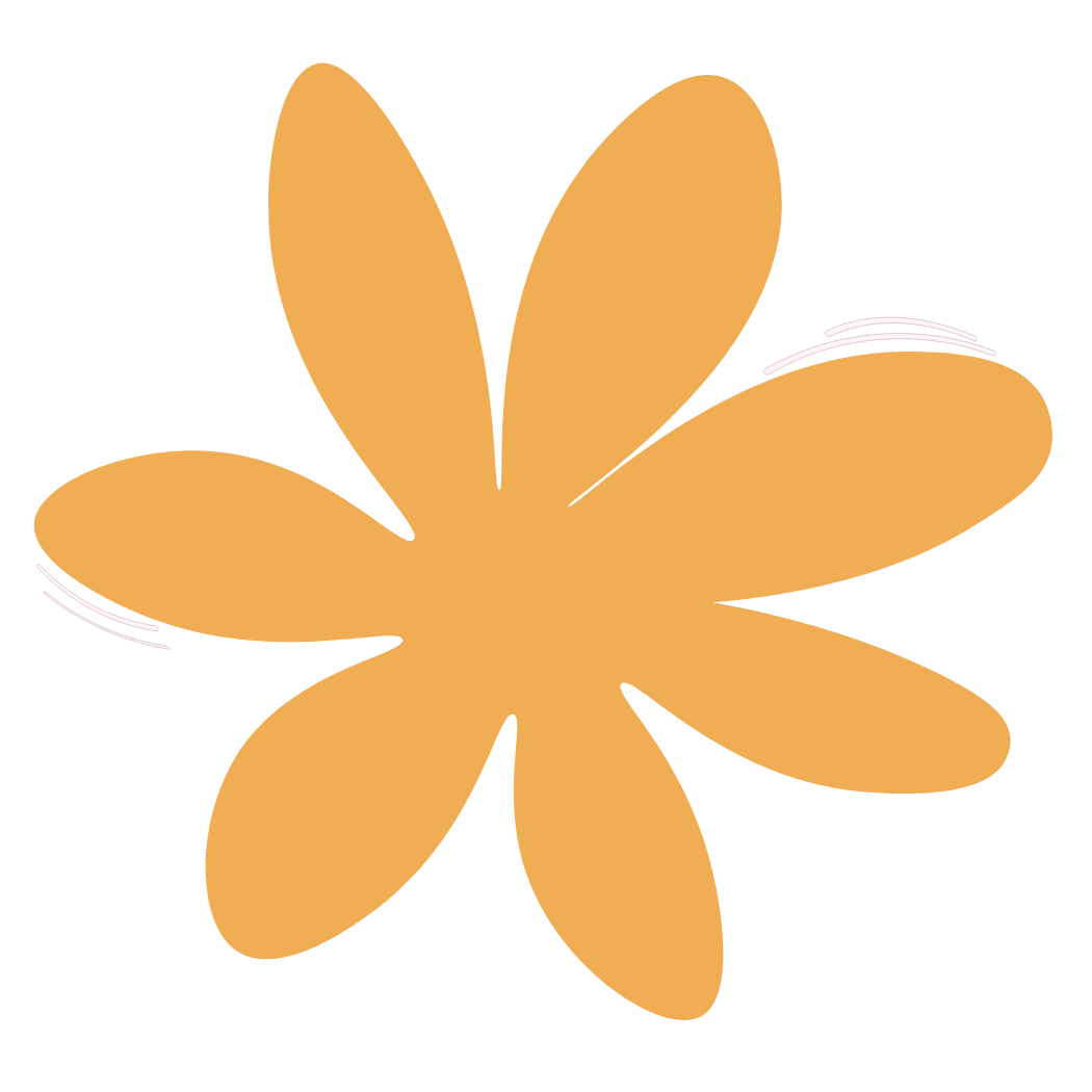 A stylized orange flower with six elongated petals for Strong Roots OT, an occupational therapy clinic in south New Jersey & Philadelphia that specializes in maternal health and pediatrics.