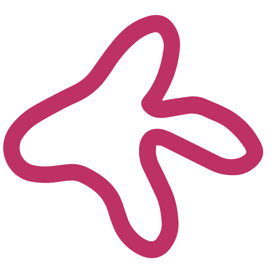 Dark berry pink shape outline that is abstract on the community resources page for Strong Roots OT.