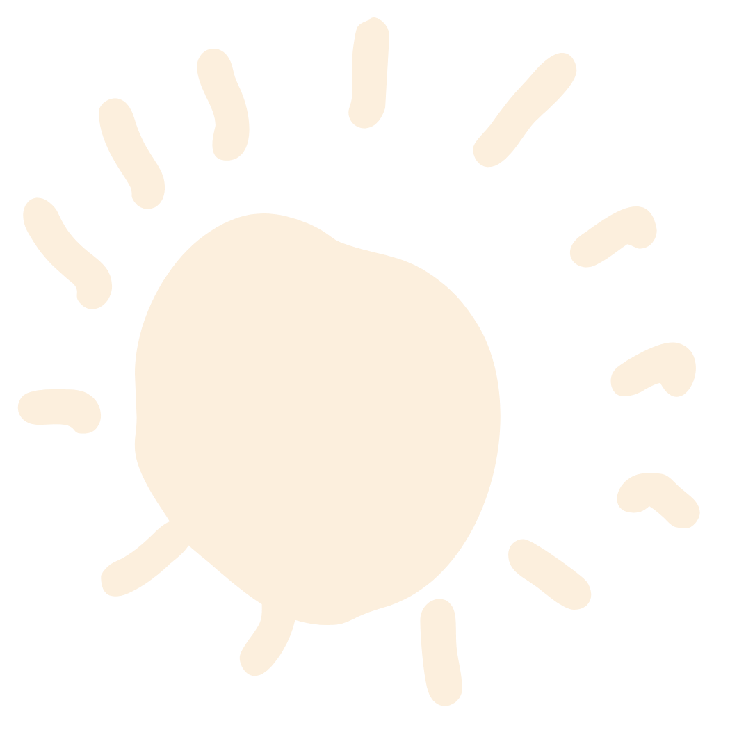 Transparent light orange sun to represent Strong Roots OT, an occupational therapy clinic in south New Jersey & Philadelphia that specializes in maternal health and pediatrics.