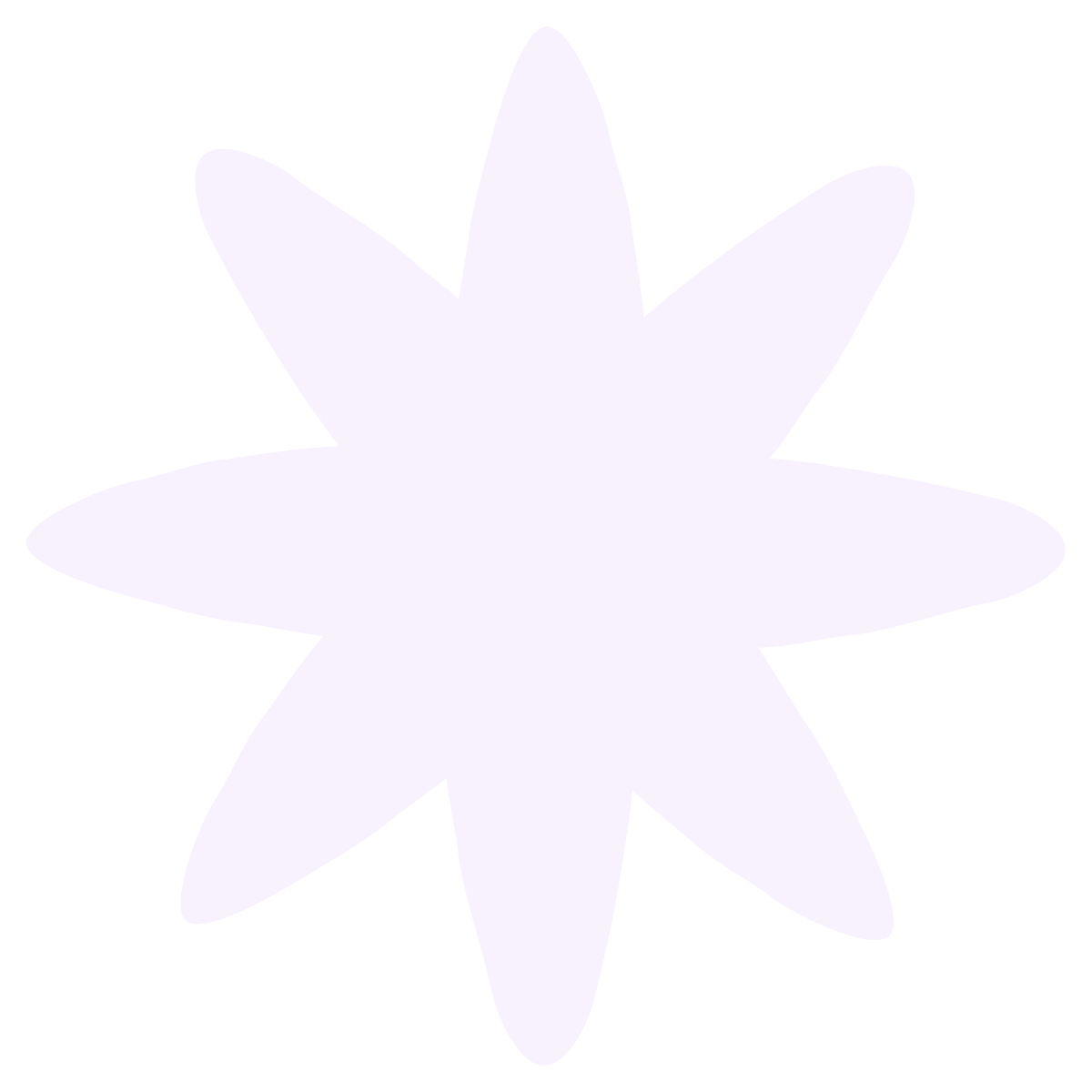 A light purple, eight-pointed, star-shaped design  to represent Strong Roots OT in south NJ and Philadelphia where we provide maternal health and pediatric occupational therapy services.