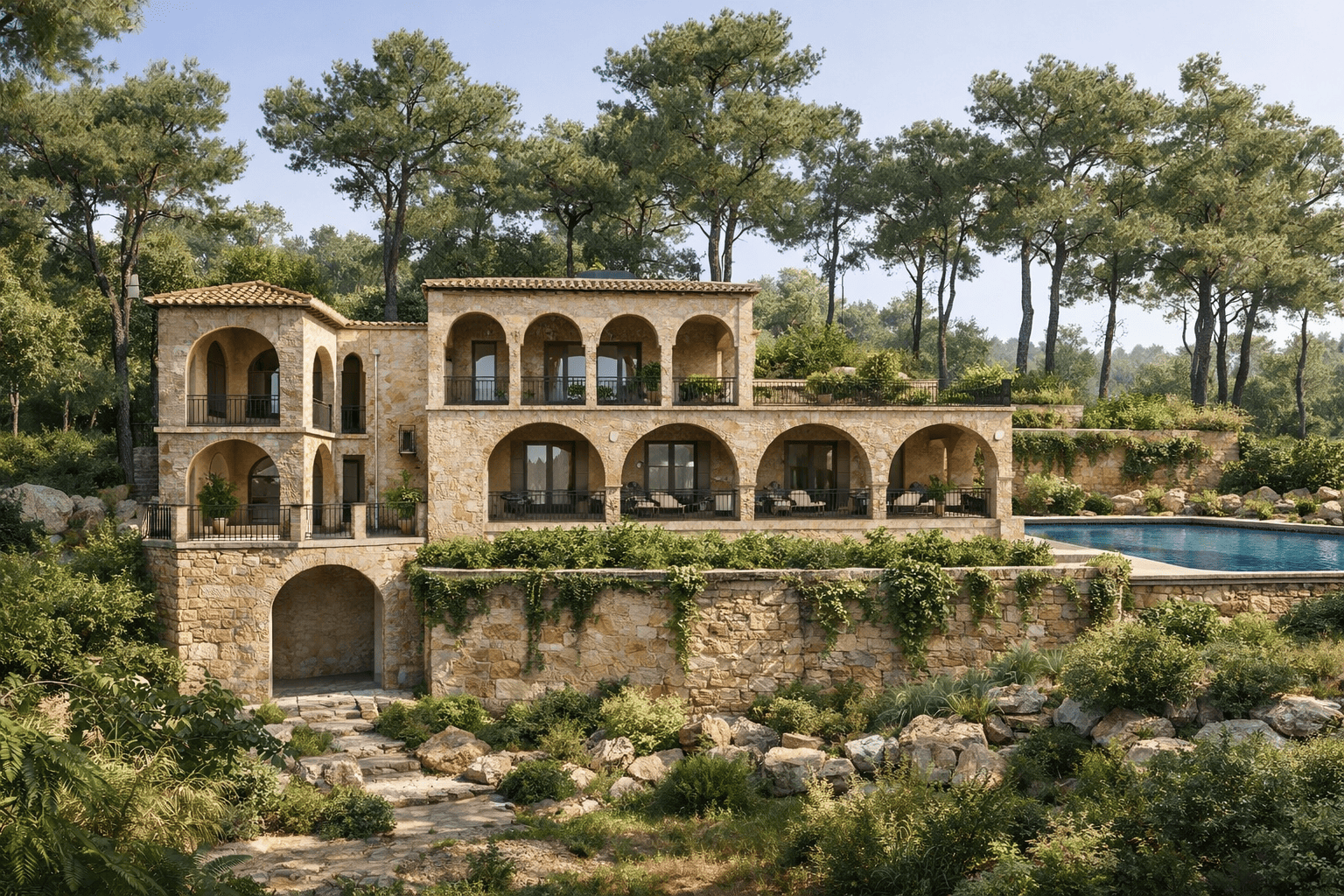 Villa BY 04
Type de projet: Rénovation et construction neuve
Localisation: Vallauris
Surface: 750 m2
Terrain: 5 000 m2