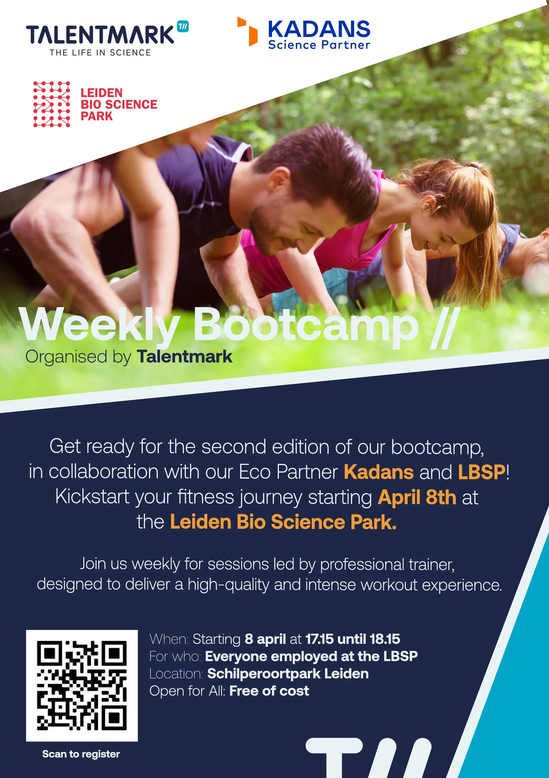 Talentmark — event flyer Weekly Bootcamp