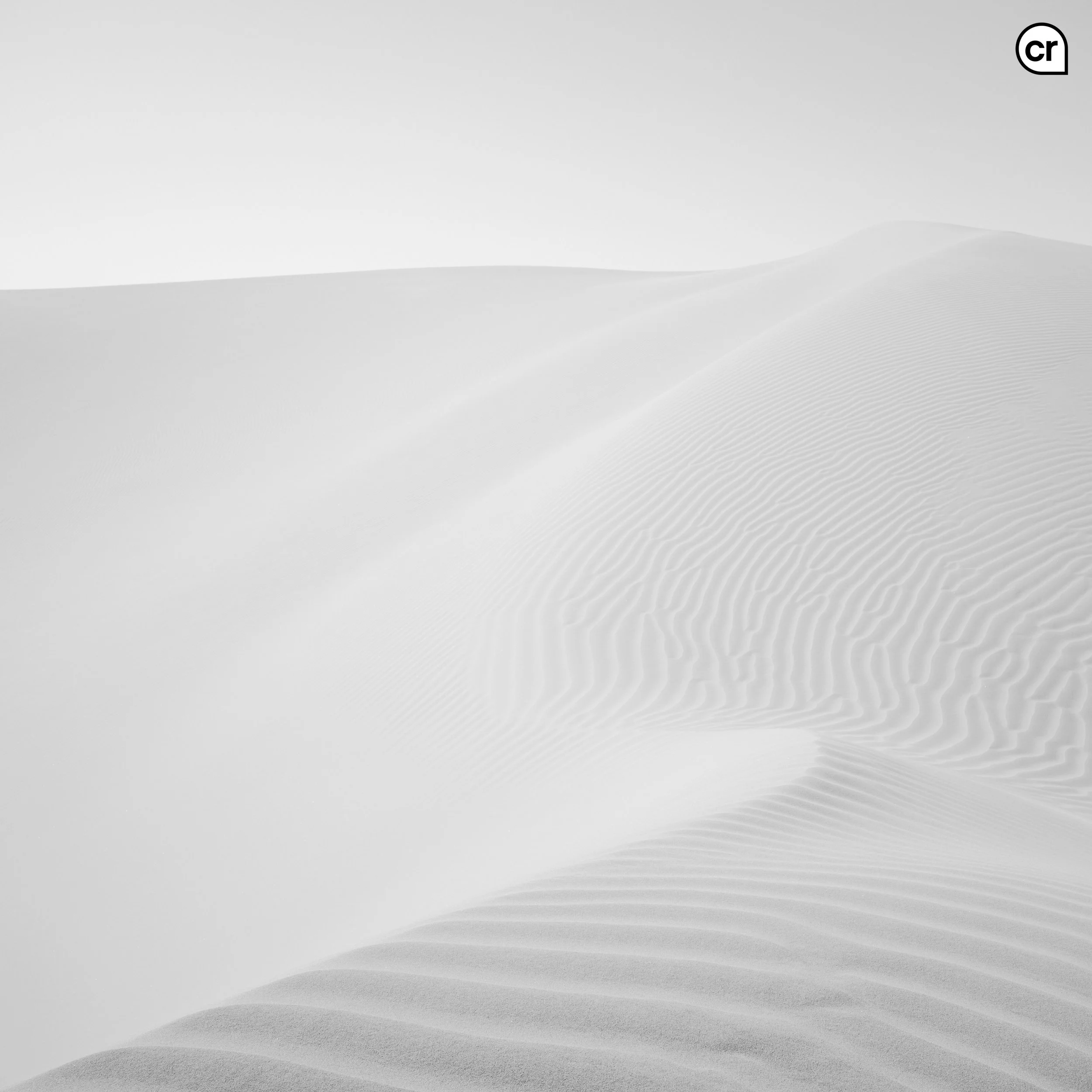 Black and white photograph of the dunes at Qasr al Sarab, Abu Dhabi, UAE. Made by Indigenous Design and Photography Ltd.