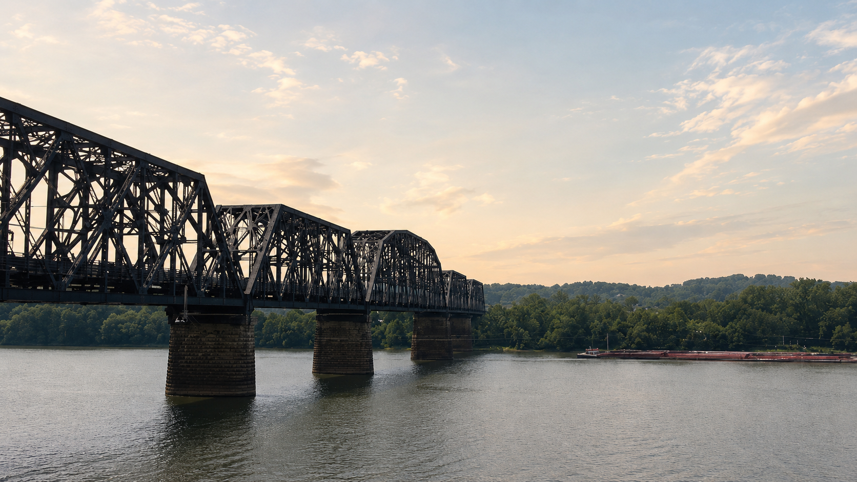 Kenova Railroad Bridge view from South Point, Ohio