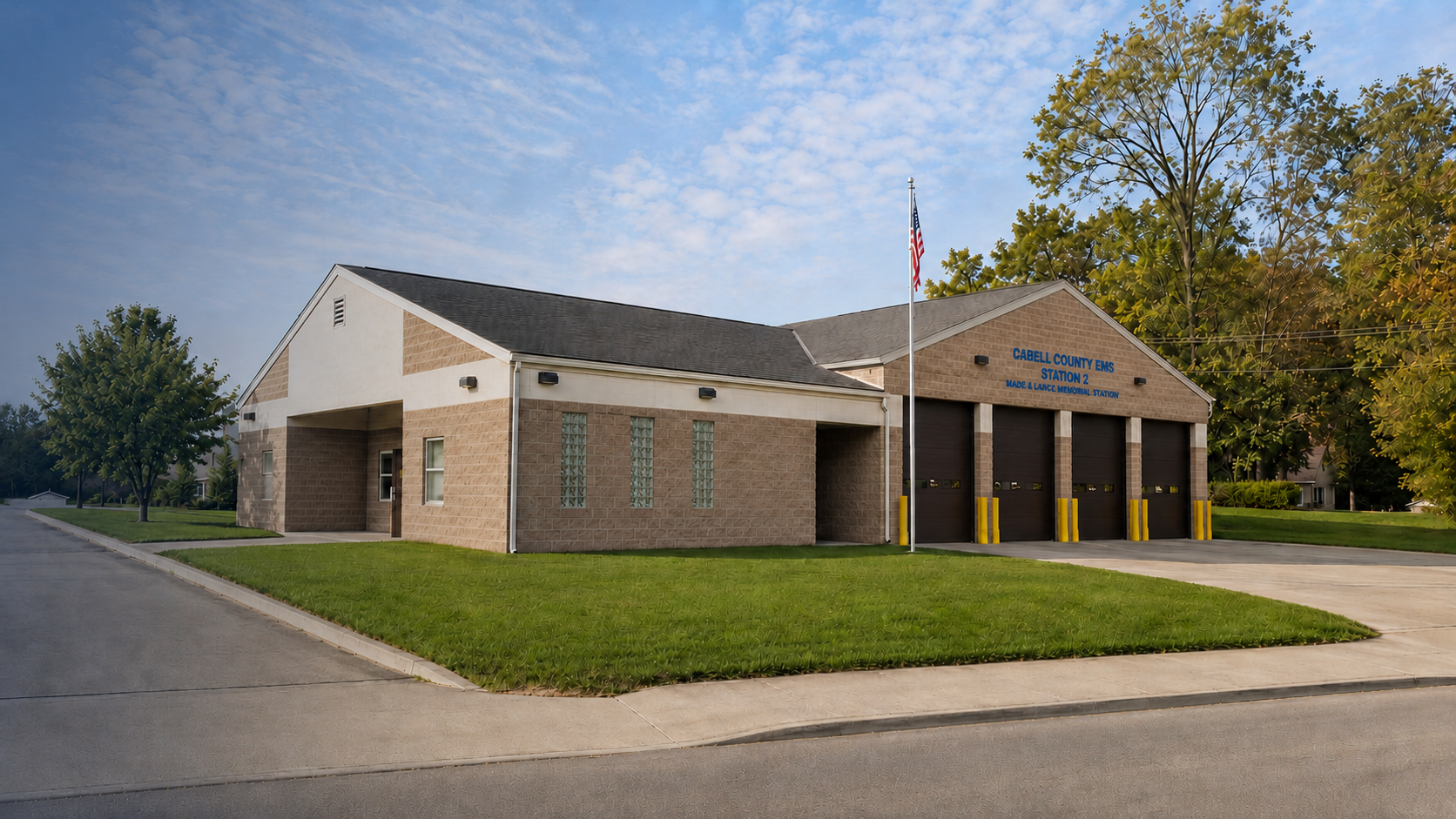Cabell County EMS Station 2, Mark E. King Memorial Station, in Cabell County, West Virginia.
