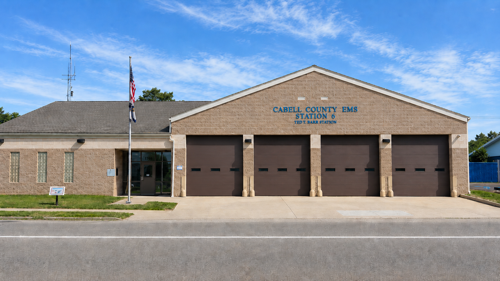 Cabell County EMS Station 6, Ted T. Barr Station, in Cabell County, West Virginia.