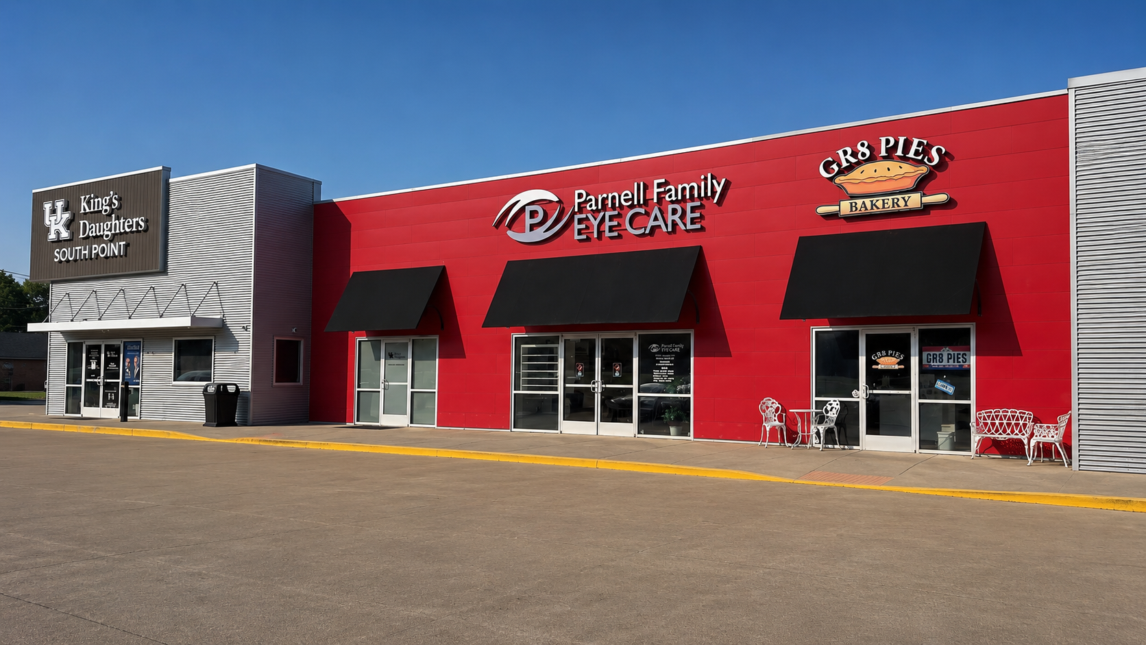 Completed Parnell Family Eye Care facility in South Point, Ohio, featured as prior construction experience