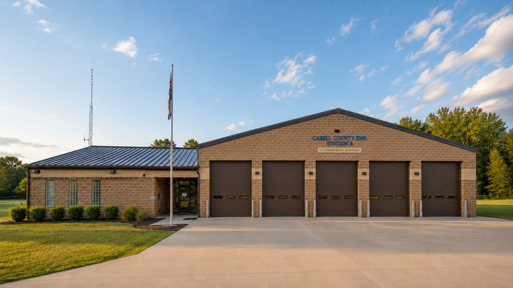 Cabell County EMS Station 8, A. Gordon Merry III Station, in Cabell County, West Virginia.