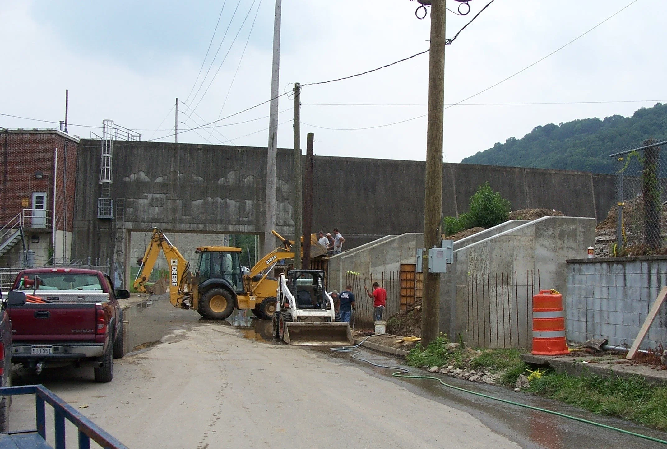 Construction activities during the Williamson WVDHHR Office Building project in Williamson, West Virginia