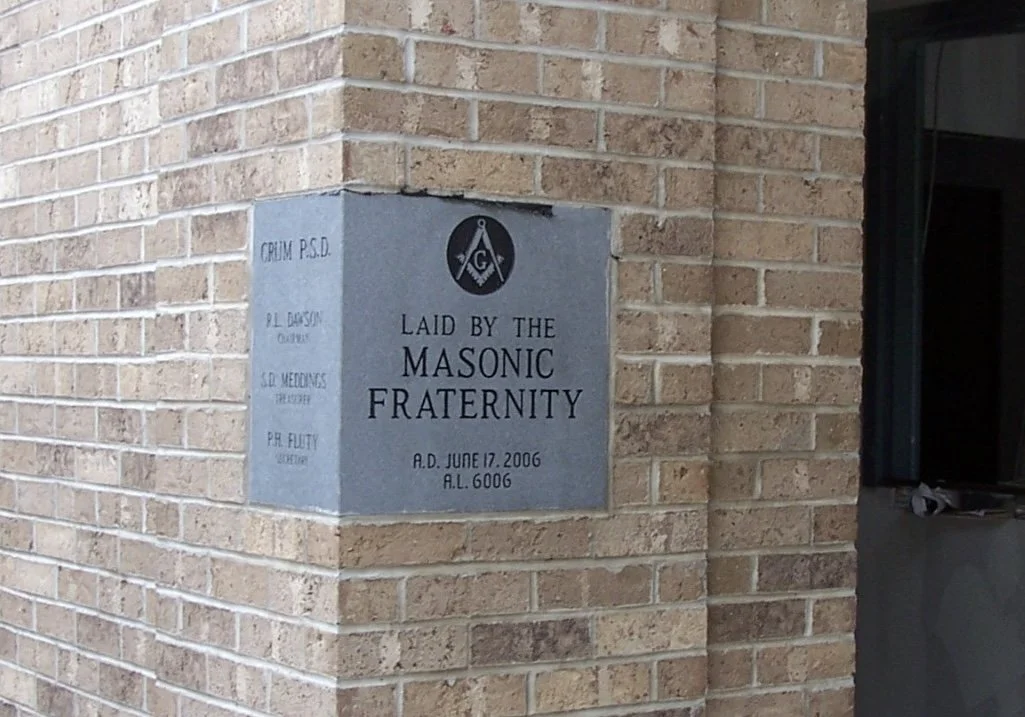 Exterior view of Crum Public Service District projects Masonic Cornerstone laid  in Crum, WV