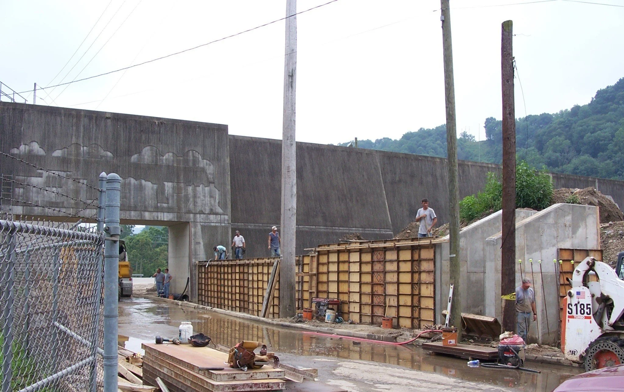 Construction activities during the Williamson WVDHHR Office Building project in Williamson, West Virginia