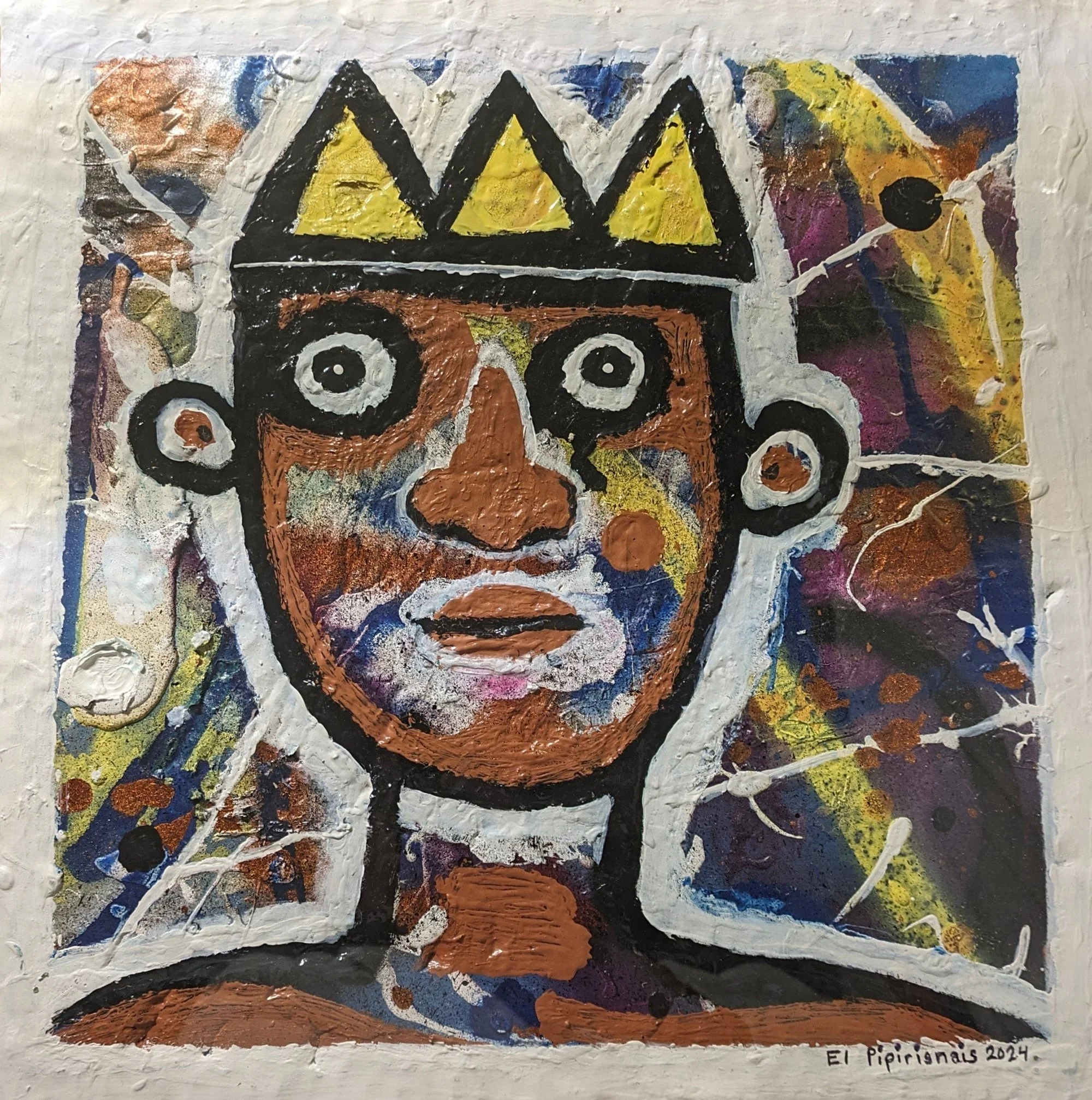 Born Crowned, acrylic on cardboard, 12x12