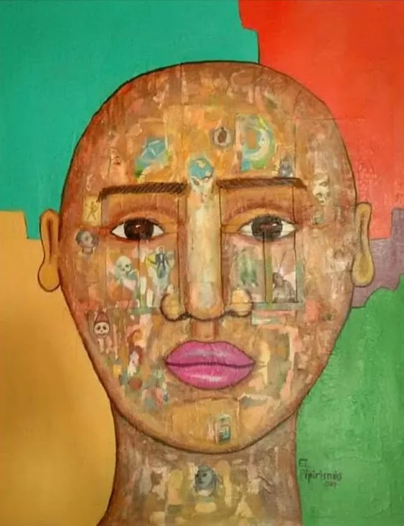 Untitled, mixed media/collage on canvas, 18x24
