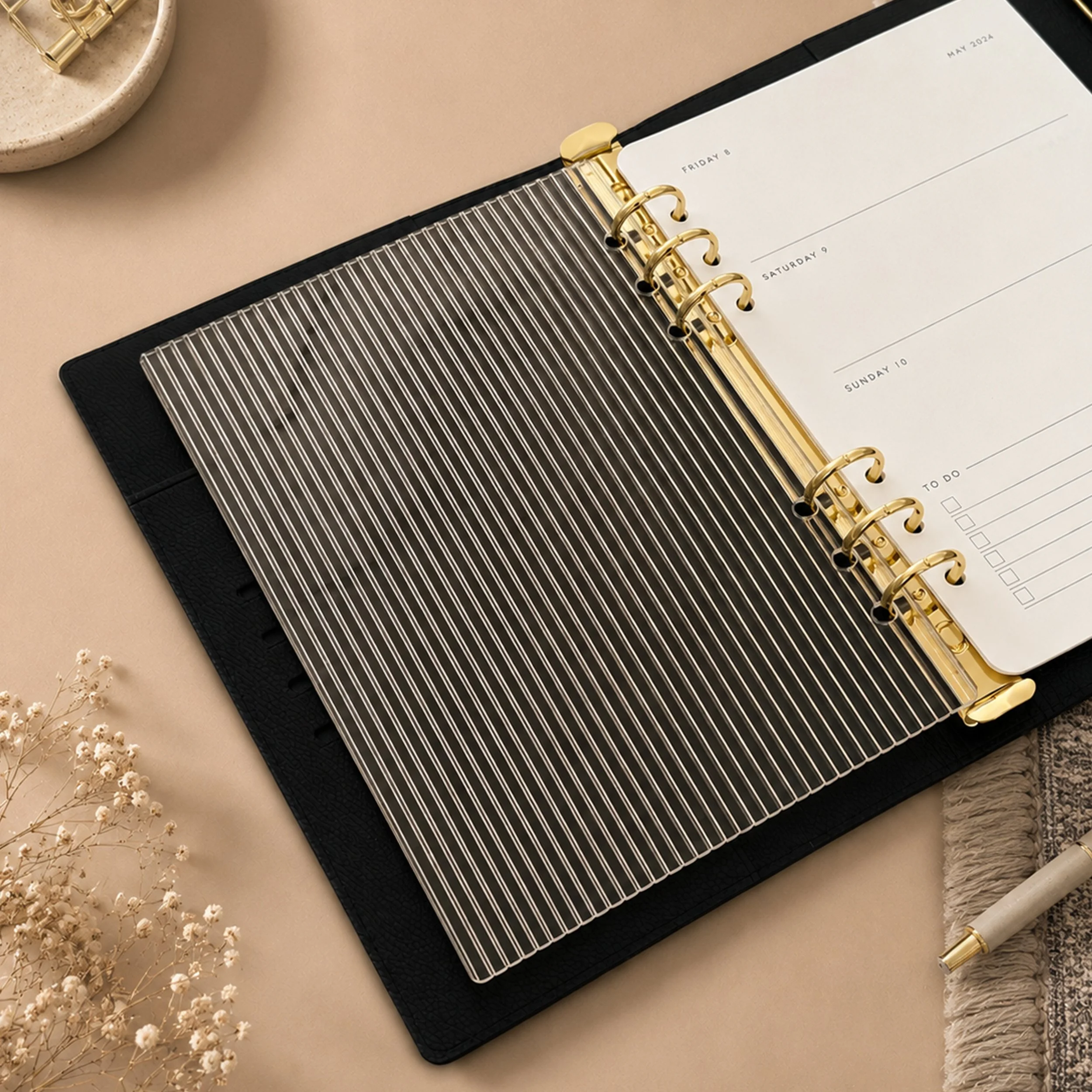 Fluted Acrylic Planner Dashboard A5