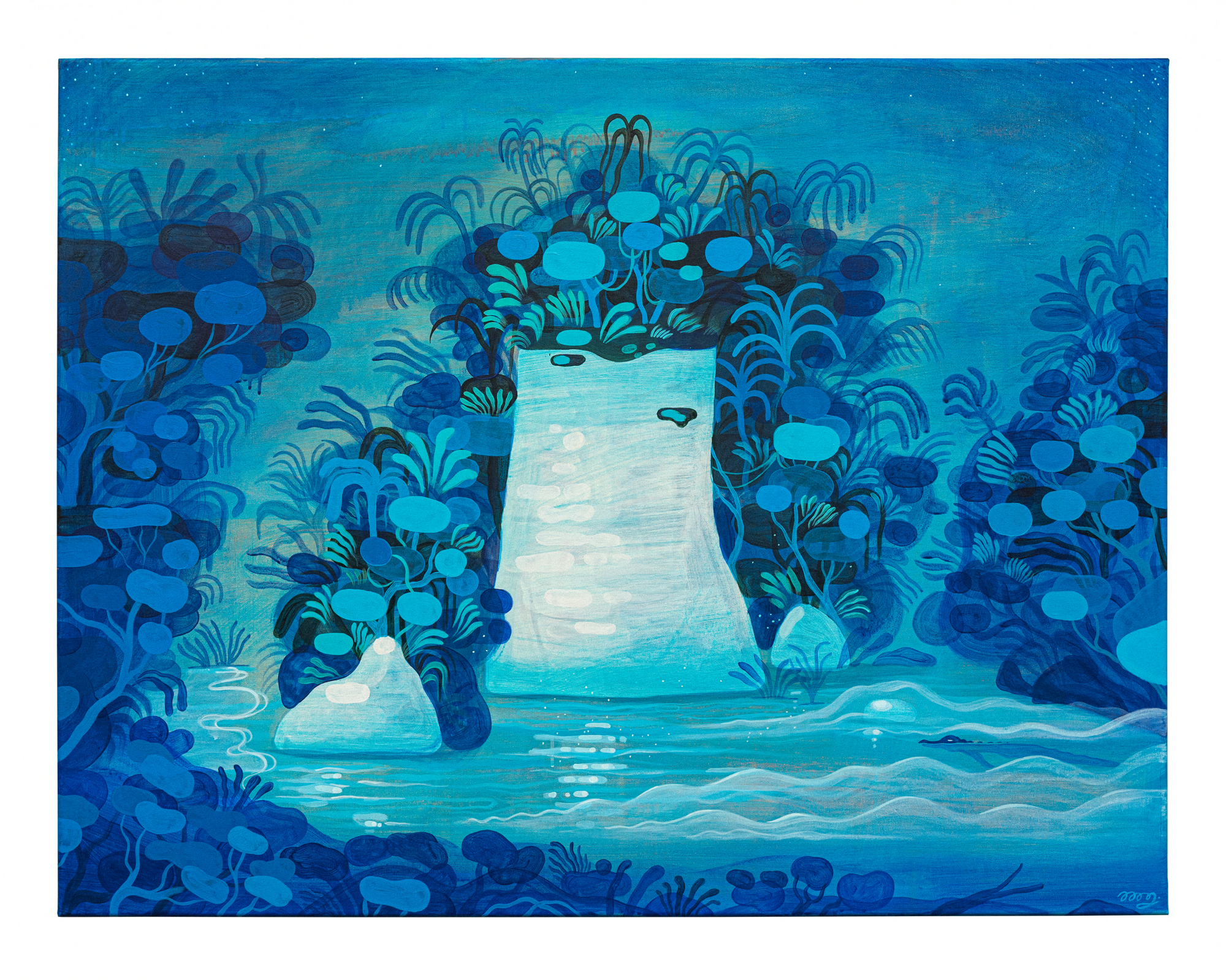 "L'île au crocodile" - acrylique sur toile - 116cm x 89cm