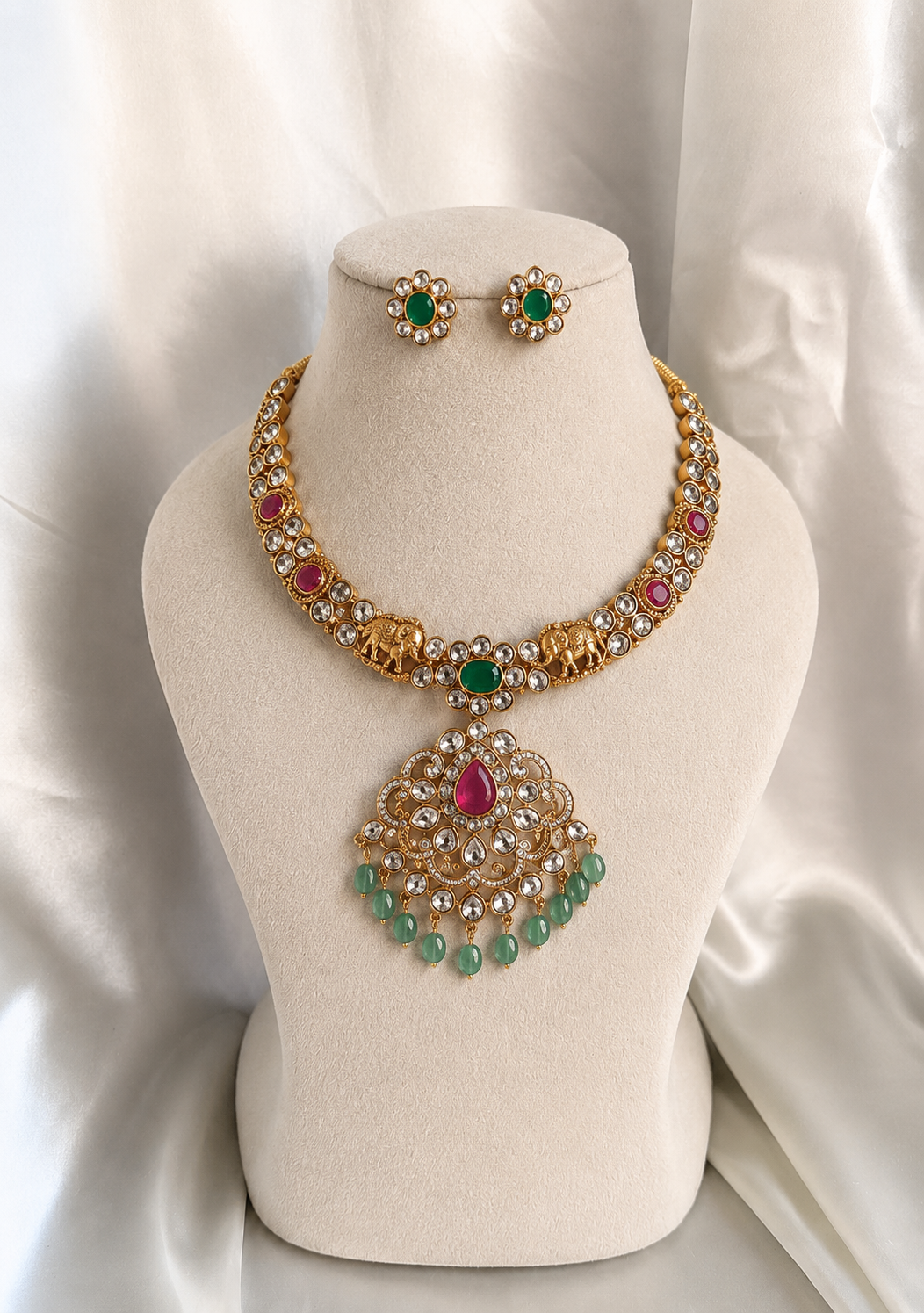 KUNDAN elephant Necklace set