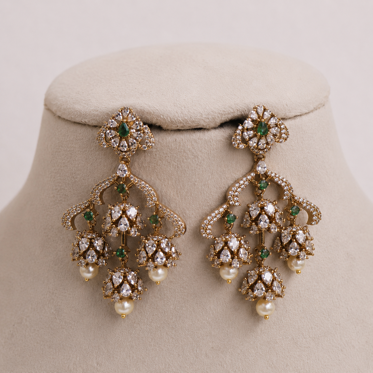 Green - Victorian AD Stone earrings (SMALL)