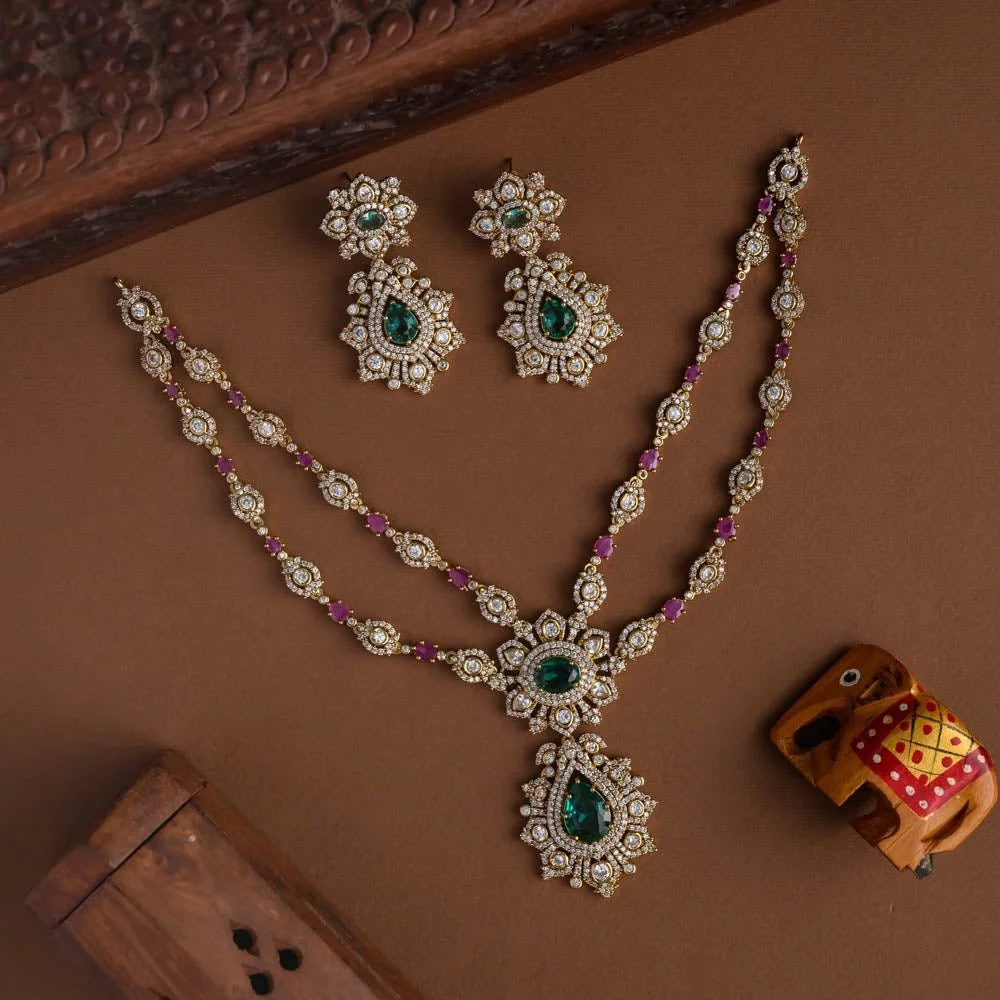 AD Teardrop Dual Strand Necklace