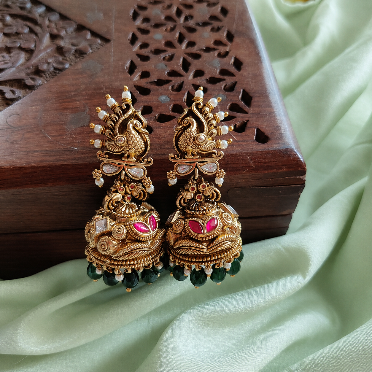 Antique Peacock Shaped Jhumka