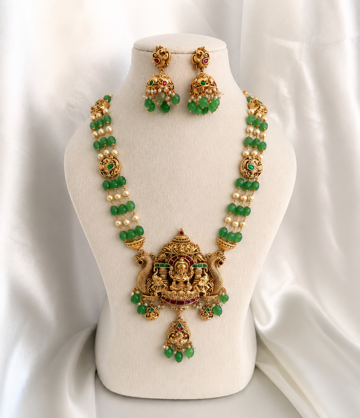 GREEN - Lakshmi Jadau haaram