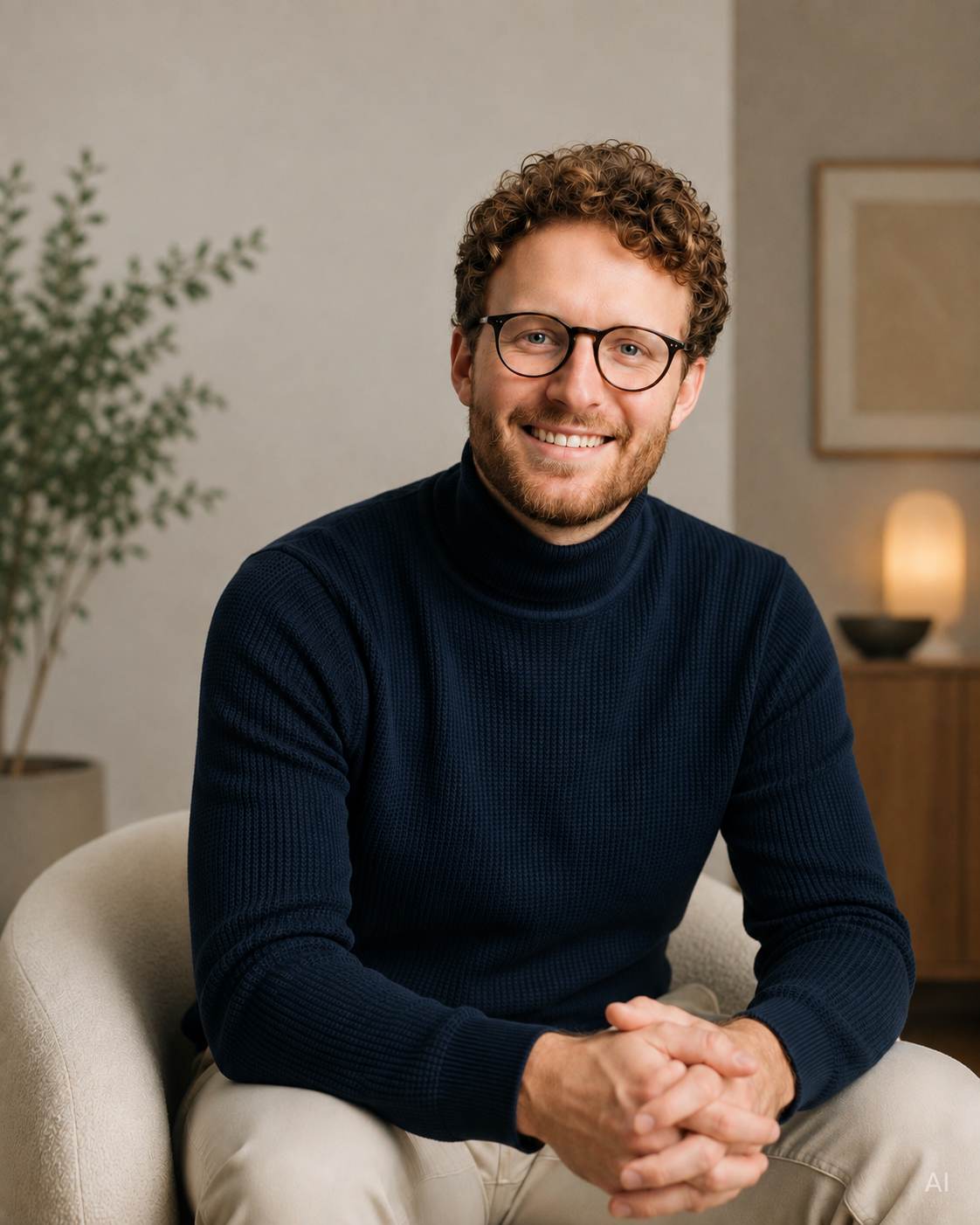 Dr. Philipp Böhm Paar&Sexualtherapie München&Online schaut lächelnd in die Kamera