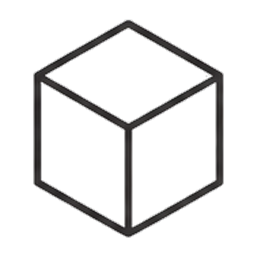 A 3D wireframe drawing of a black cube.