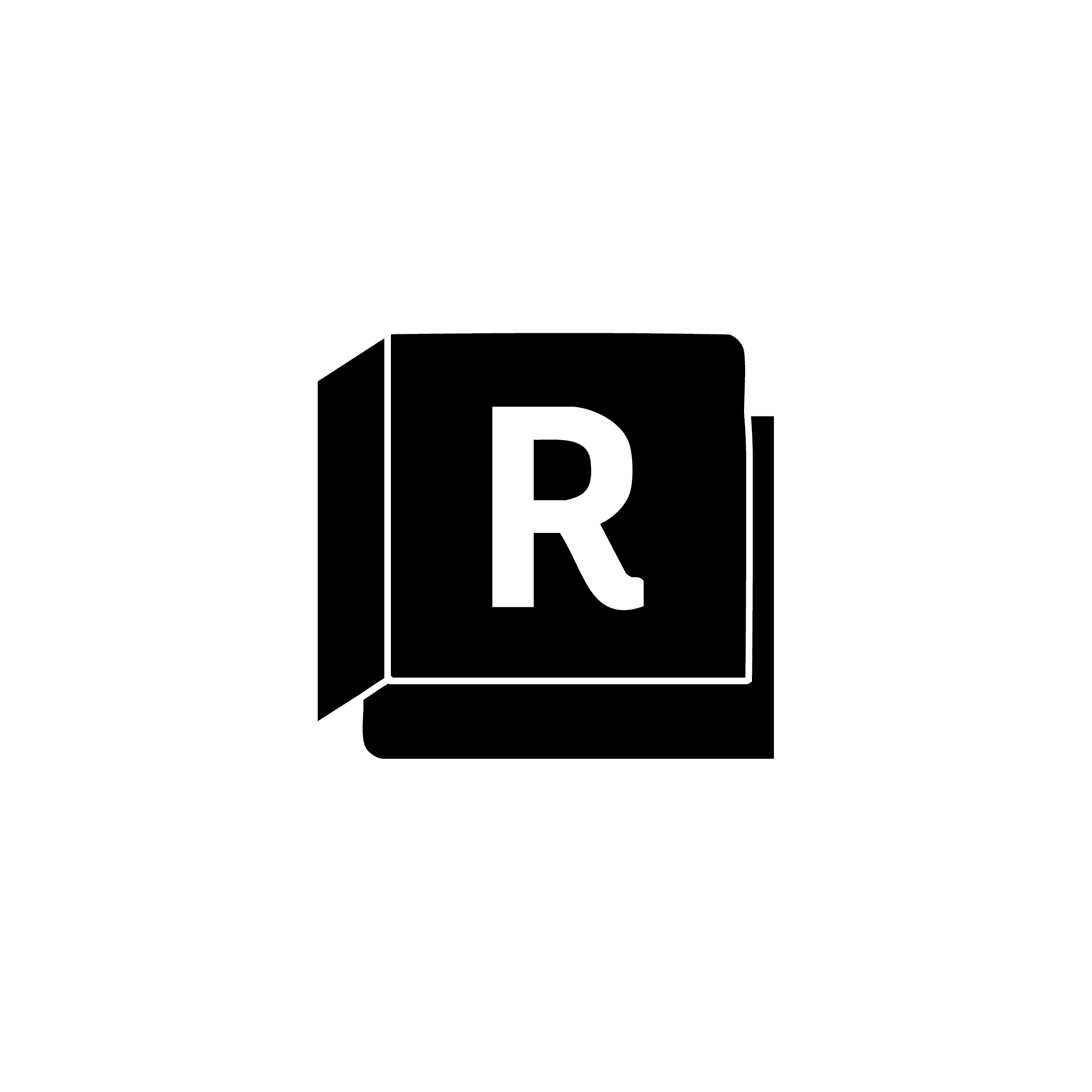 Black and white logo with a large circle, within which a stylized upward arrow and bold capitalized letters underneath.