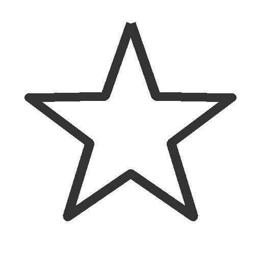 Outline of a five-pointed star against a black background.