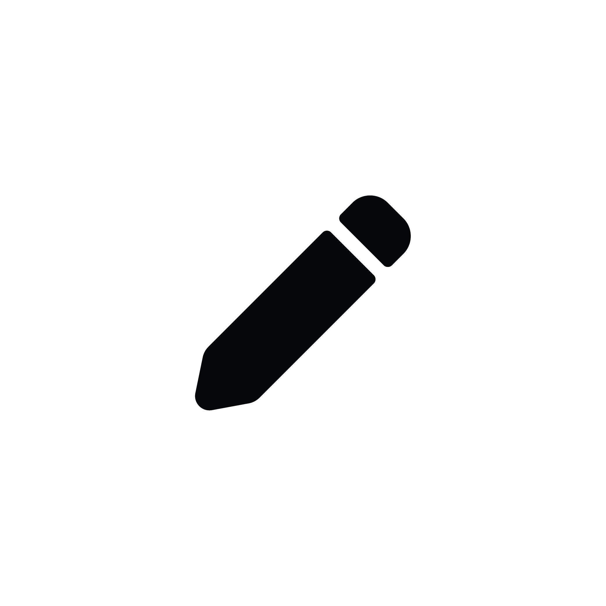 Black and white icon of a person's head with a pen inside it, representing ideas or thinking.