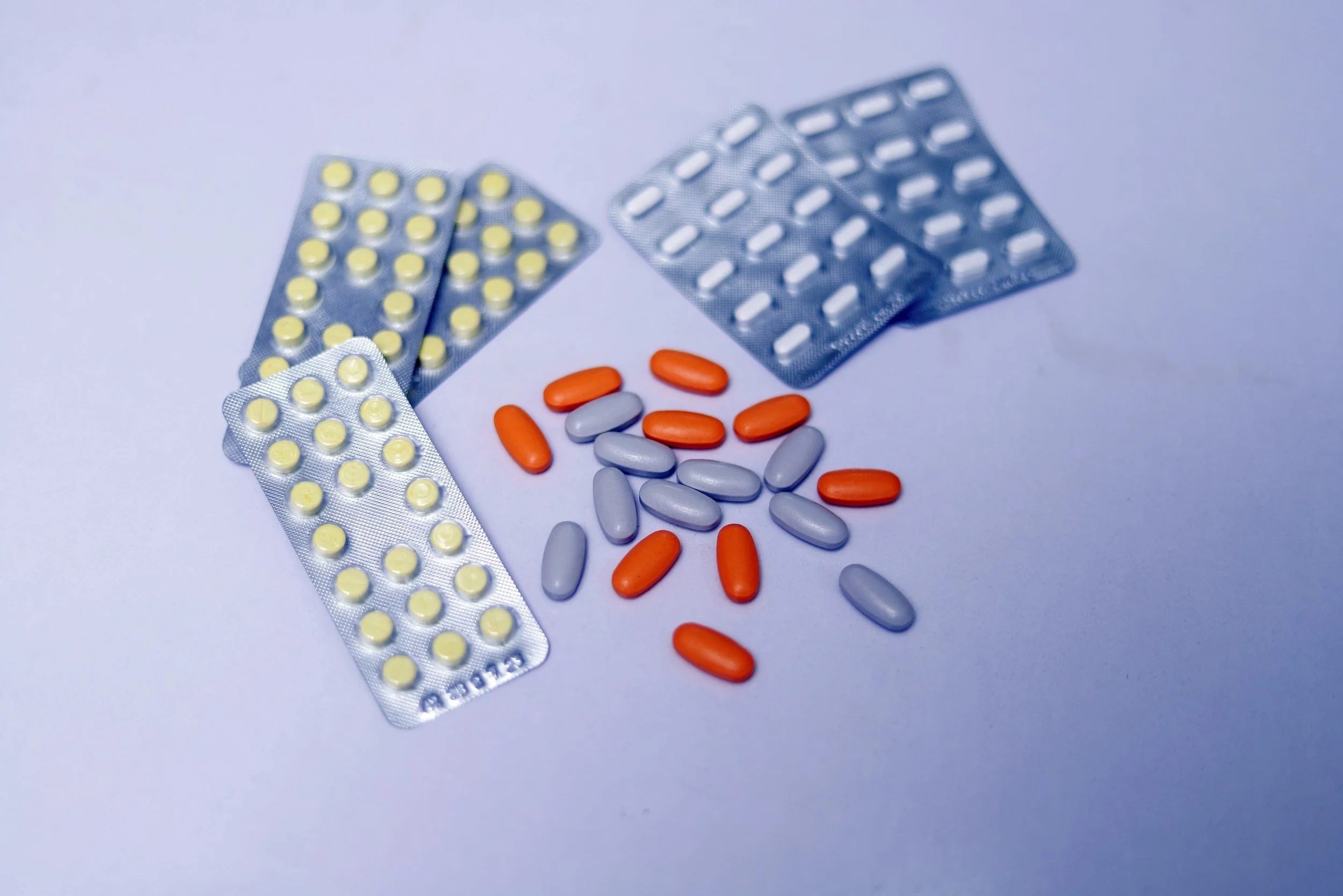 Blister packs of generic tablets on a production line