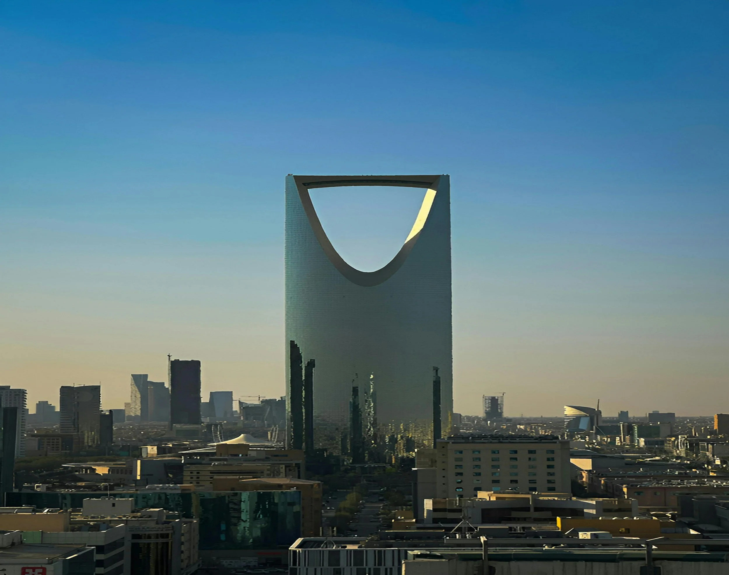 Riyadh skyline with the Kingdom Centre tower, Saudi Arabia