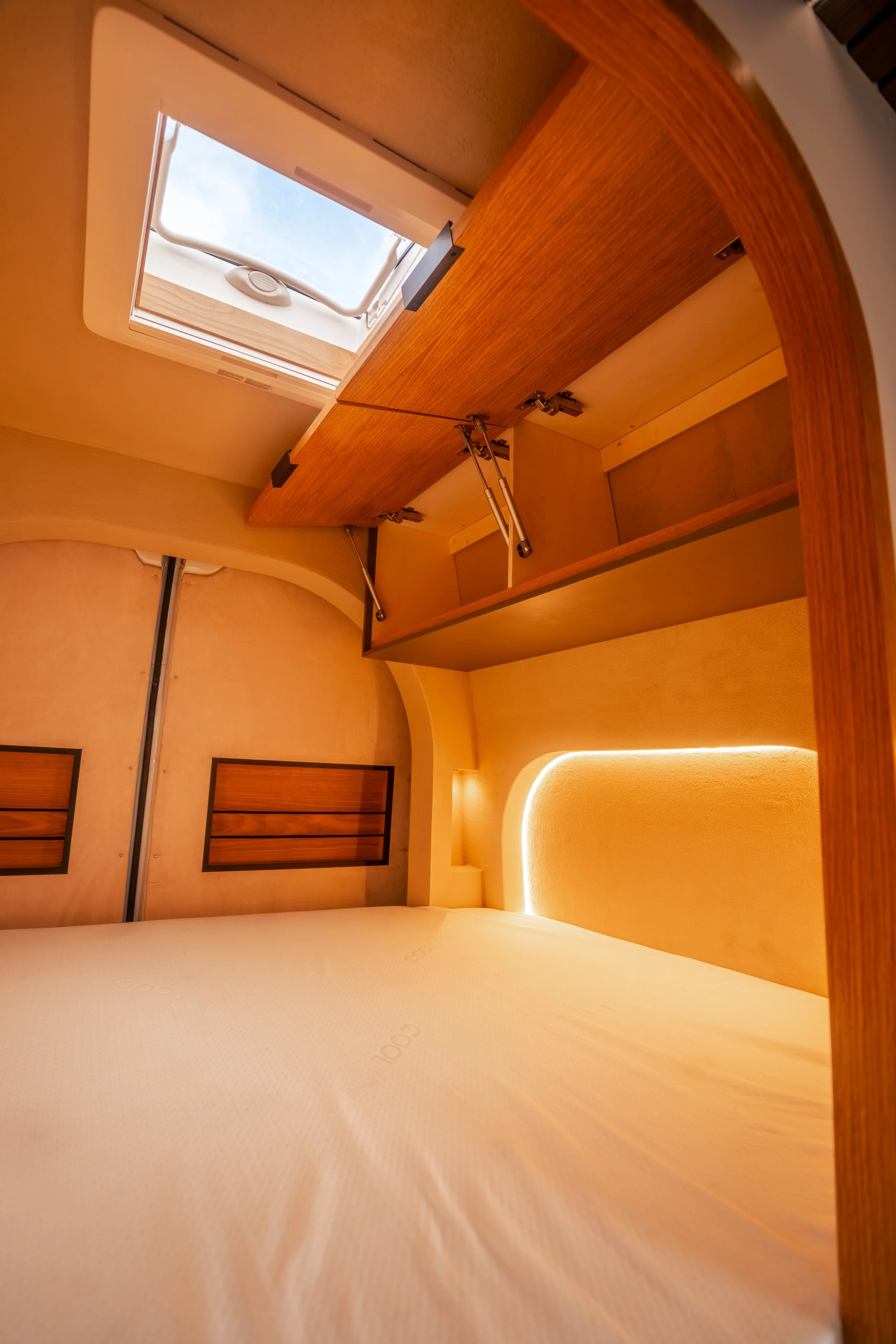 Custom Modern campervan conversion built by driftwood vans in the UK