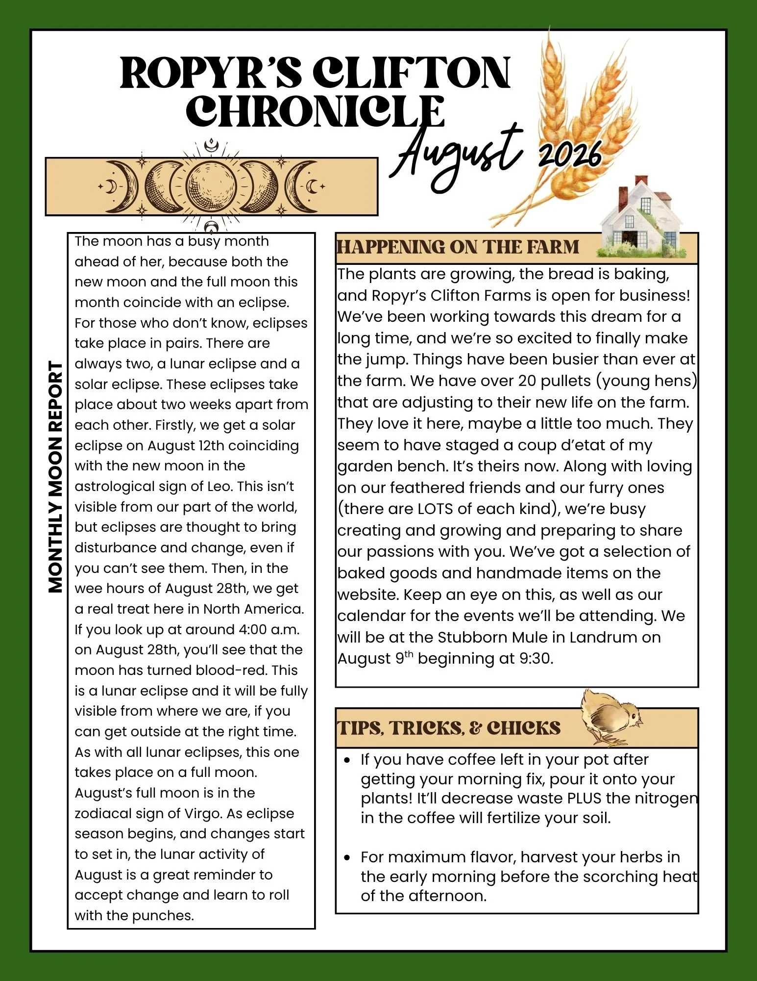 August 2026 Newsletter