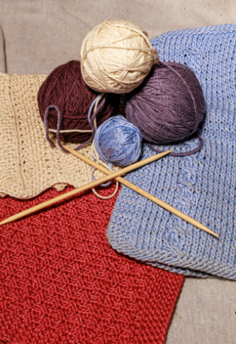 These dishcloths are 100% mercerized cotton, and your hands will be able to tell. Sometimes it's hard to finish knitting these, because I get distracted by how lovely the yarn feels. These are perfect for decoration, and they're durable enough for da