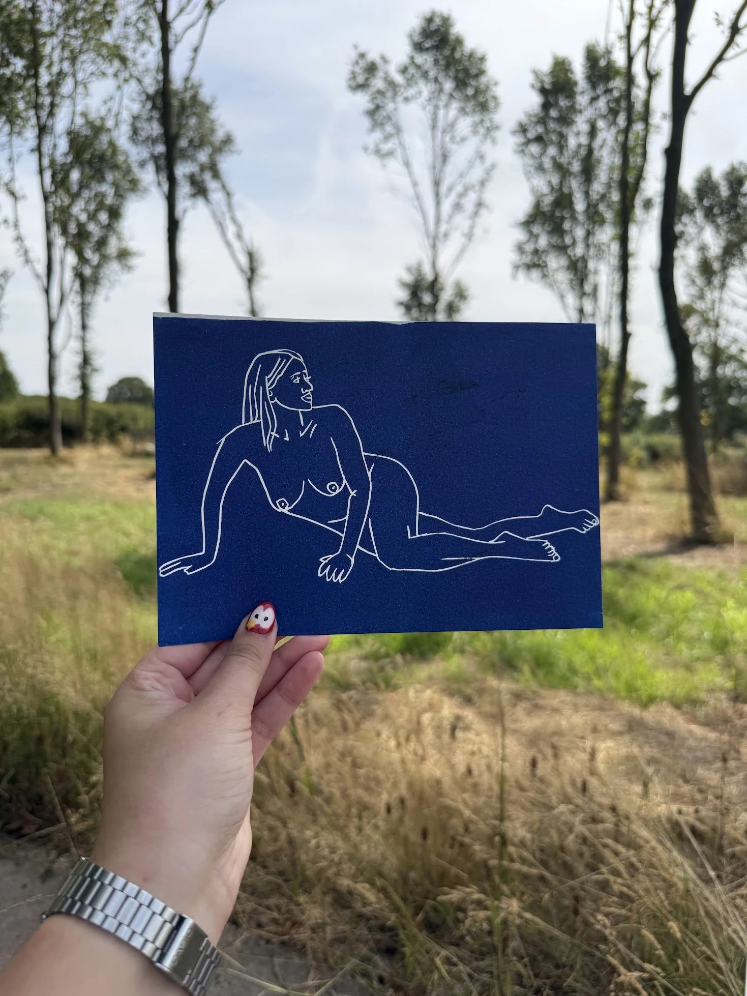 Woman Lino print