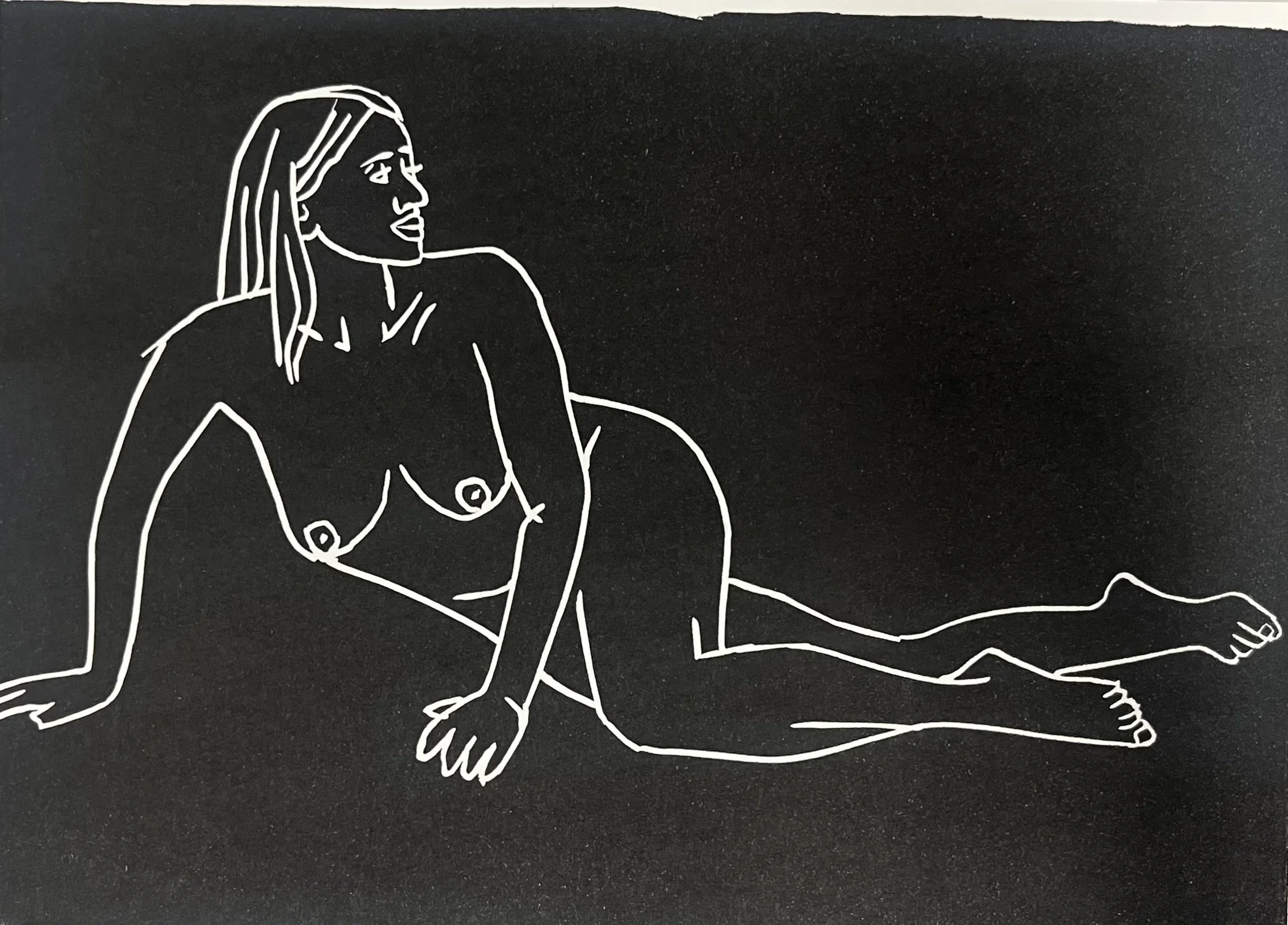 Woman Lino print