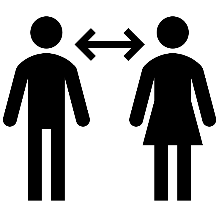 Icon of a woman mother and adult child with a double-headed arrow between them indicating transition from dependence to adulthood and independence.