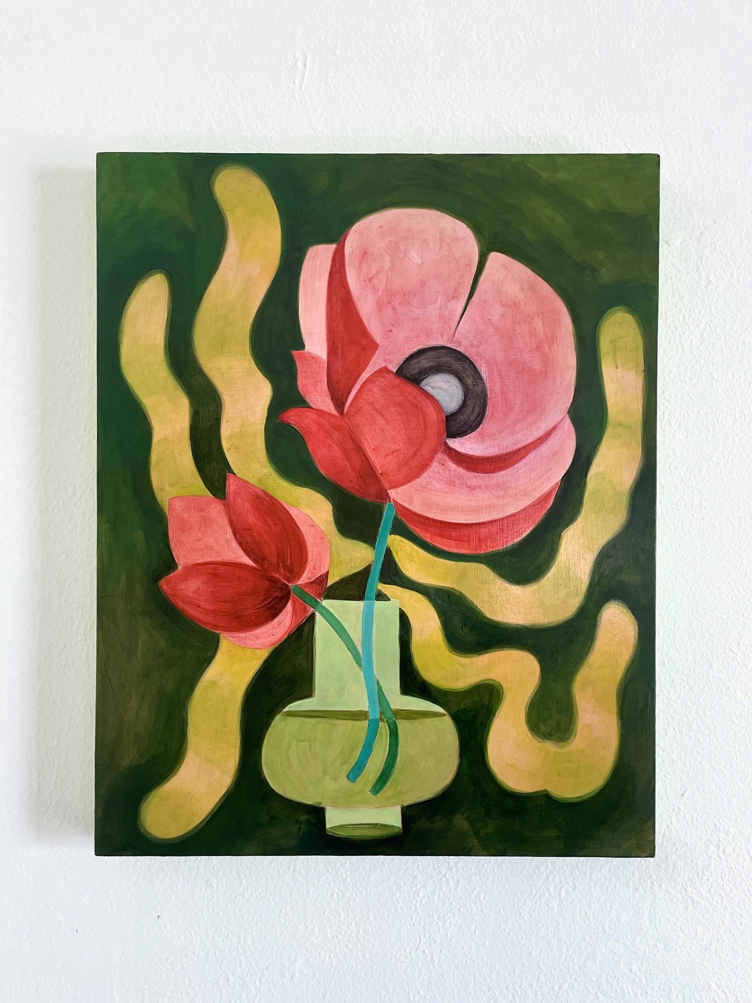 Poppies on Green