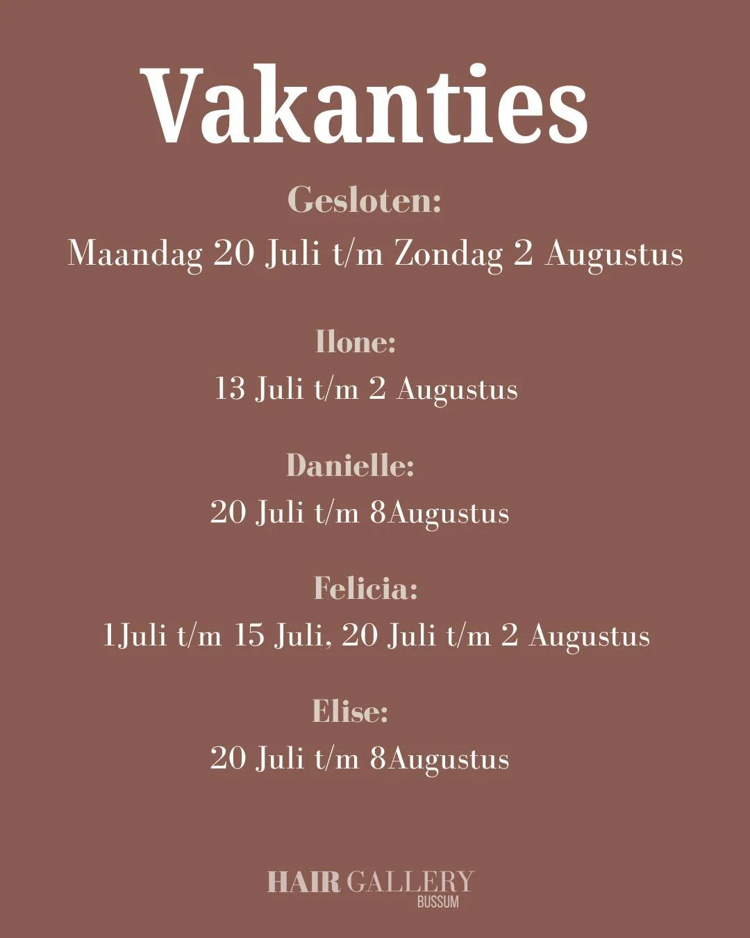 Summer season is coming ☀️✨

Vergeet niet je afspraak op tijd in te plannen 🤍

#zomerhaar #vakantieplanning #afspraak #salonlife #freshhair #glowup #hairgoals #salonvibes #healthyhair #k18hair #kevinmurphy #elevenaustralia