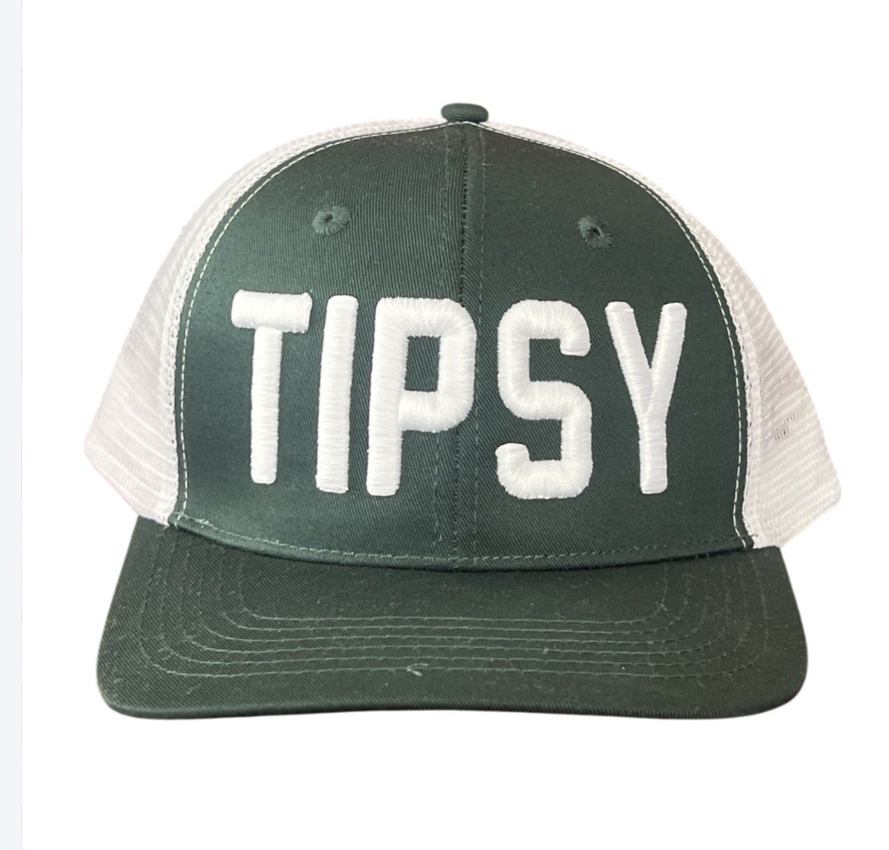 Tipsy Hat Forest Green & White