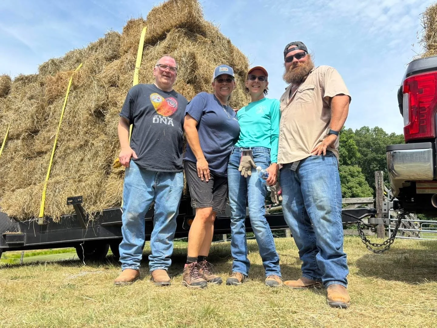 Facilities Team hay pickup.