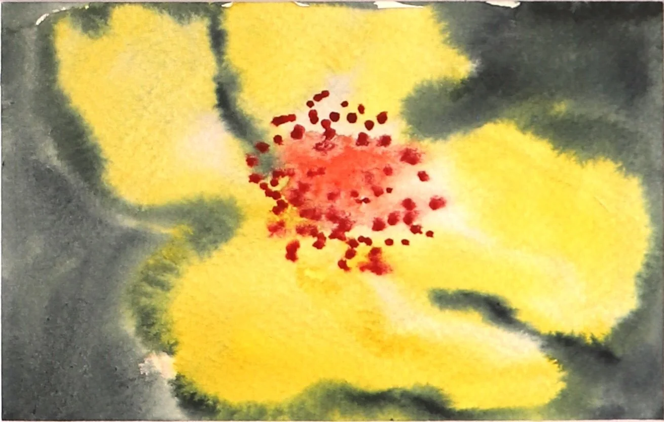 Yellow Haze, 2025, Watercolours on textured watercolour paper, 10.5 x 14.8cm, Contact for price